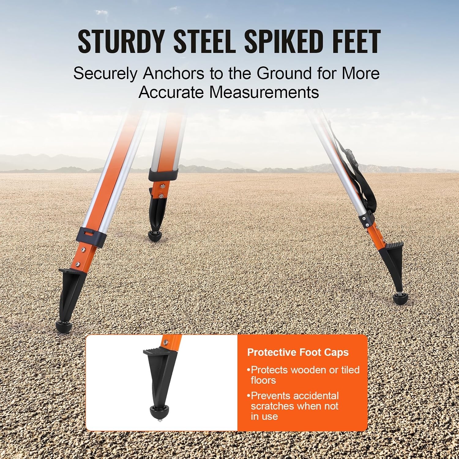 image:imageVEVOR Laser Level Tripod Stand 5811 Thread Mount 450711437 inch Height Adjustment Heavy Duty Survey Tripod with Level Bubble amp Diffusion Limiter Liftable NonSkid Feet for ConstructionLiftableprofessional