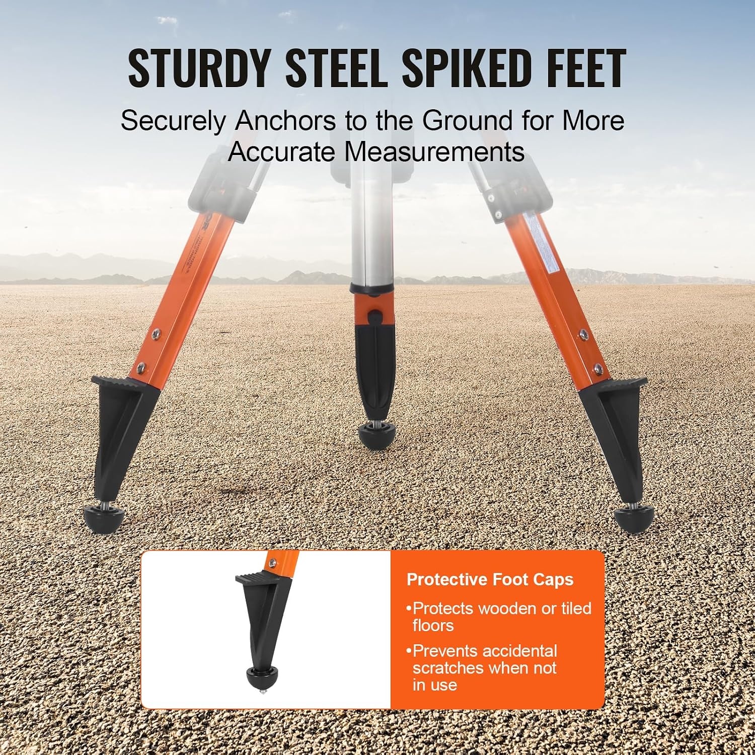 image:imageVEVOR Laser Level Tripod Stand 5811 Thread Mount 450711437 inch Height Adjustment Heavy Duty Survey Tripod with Level Bubble amp Diffusion Limiter Liftable NonSkid Feet for ConstructionLiftableprofessional