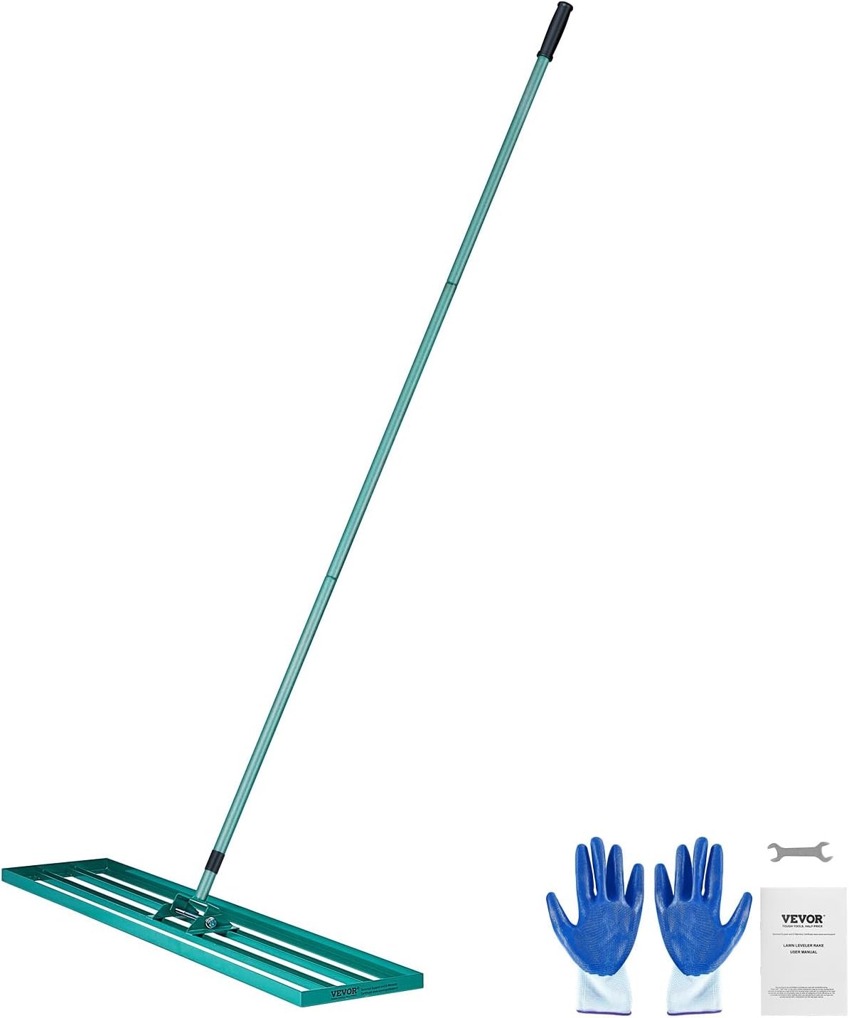 image:imageVEVOR Lawn Leveling Rake 30 x10 Level Lawn Tool HeavyDuty Lawn Leveler with 78 Steel Extended Handle Yard Leveling Rake Suit for Garden Golf Lawn Farm Green48x10