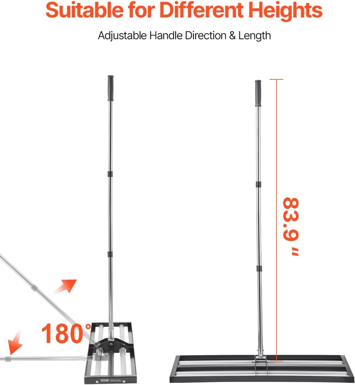image:imageVEVOR Lawn Leveling Rake 30 x10 Level Lawn Tool HeavyDuty Lawn Leveler with 78 Steel Extended Handle Yard Leveling Rake Suit for Garden Golf Lawn Farm Green36x10