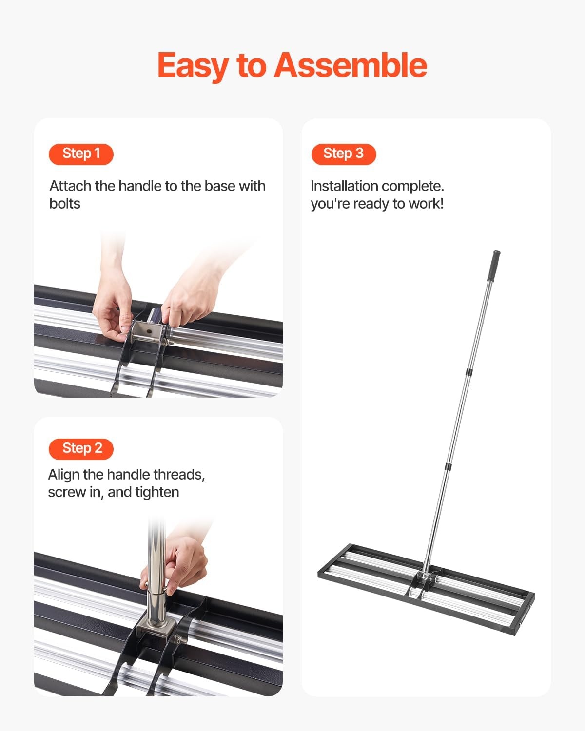 image:imageVEVOR Lawn Leveling Rake 30 x10 Level Lawn Tool HeavyDuty Lawn Leveler with 78 Steel Extended Handle Yard Leveling Rake Suit for Garden Golf Lawn Farm Green36x10