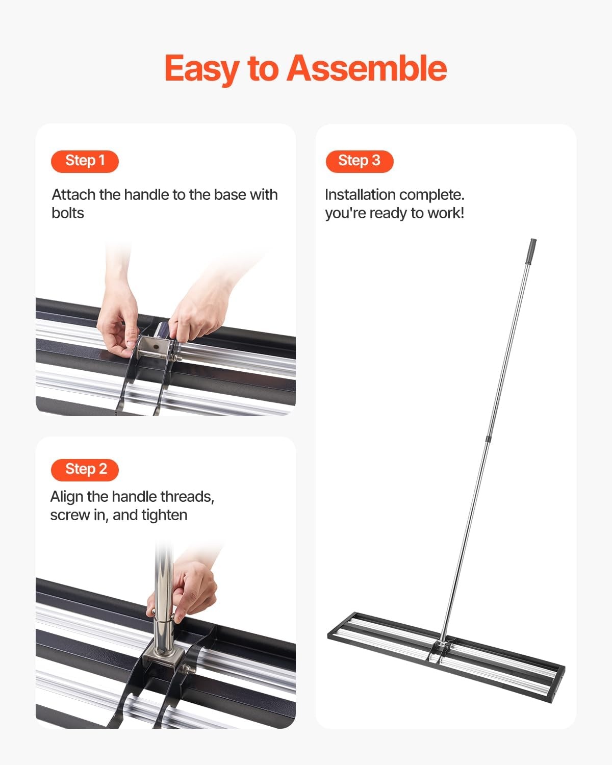 image:imageVEVOR Lawn Leveling Rake 30 x10 Level Lawn Tool HeavyDuty Lawn Leveler with 78 Steel Extended Handle Yard Leveling Rake Suit for Garden Golf Lawn Farm Green48x10