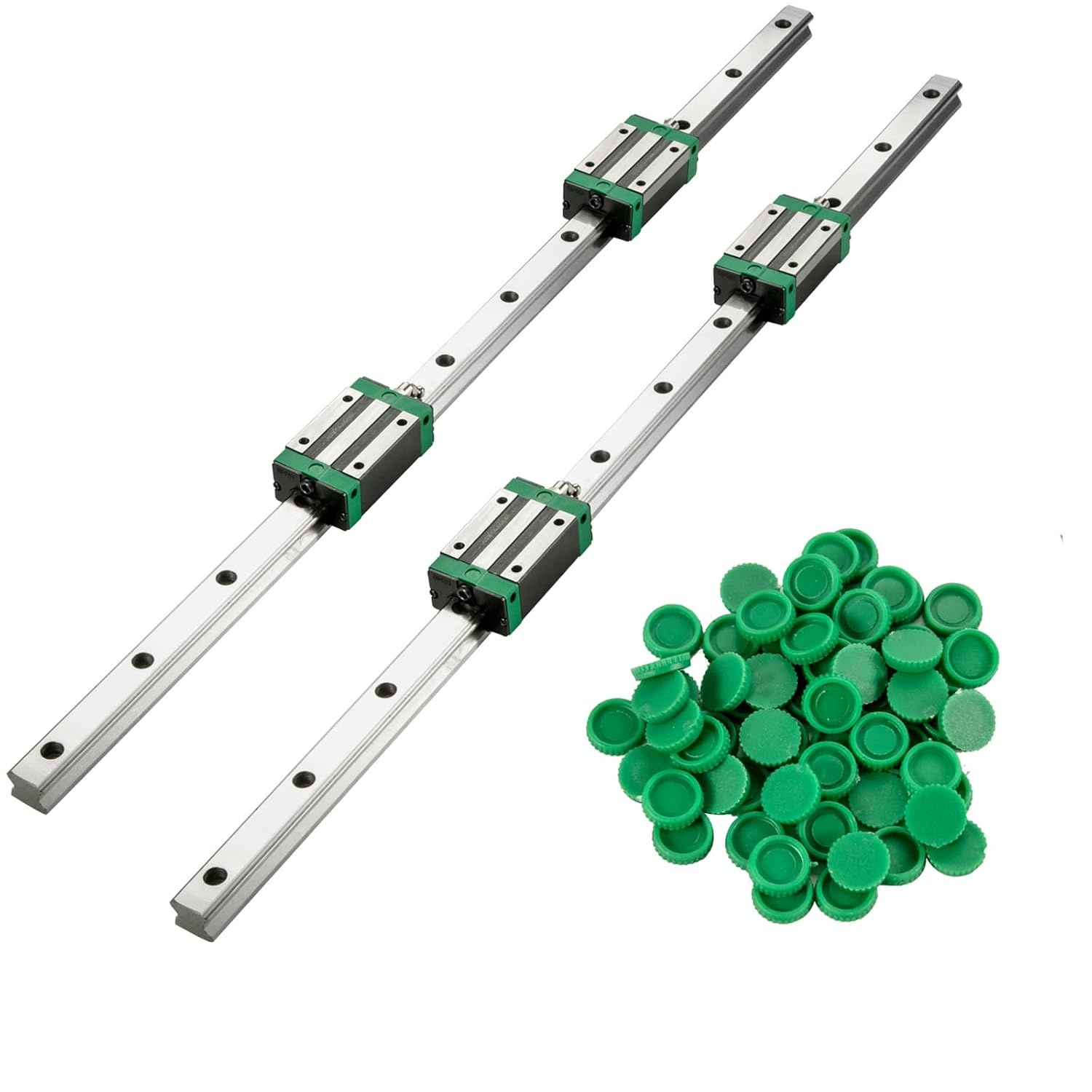 image:imageVEVOR Linear Rail Guide Kit HGR20 2PCS 600 mm 2362 inch Linear Rails and 1PCS Ball Screw 4PCS Slide Blocks with BF12BK12 End Support Coupling and Nut Housing for DIY CNC Routers Lathes Linear Rail Slide HGR20600mmHSR 201700mm