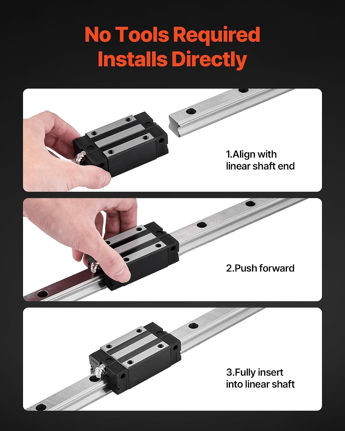 image:imageVEVOR Linear Rail Guide Kit HGR20 2PCS 600 mm 2362 inch Linear Rails and 1PCS Ball Screw 4PCS Slide Blocks with BF12BK12 End Support Coupling and Nut Housing for DIY CNC Routers Lathes Linear Rail Slide HGR20600mm394 x 18 x 12 in