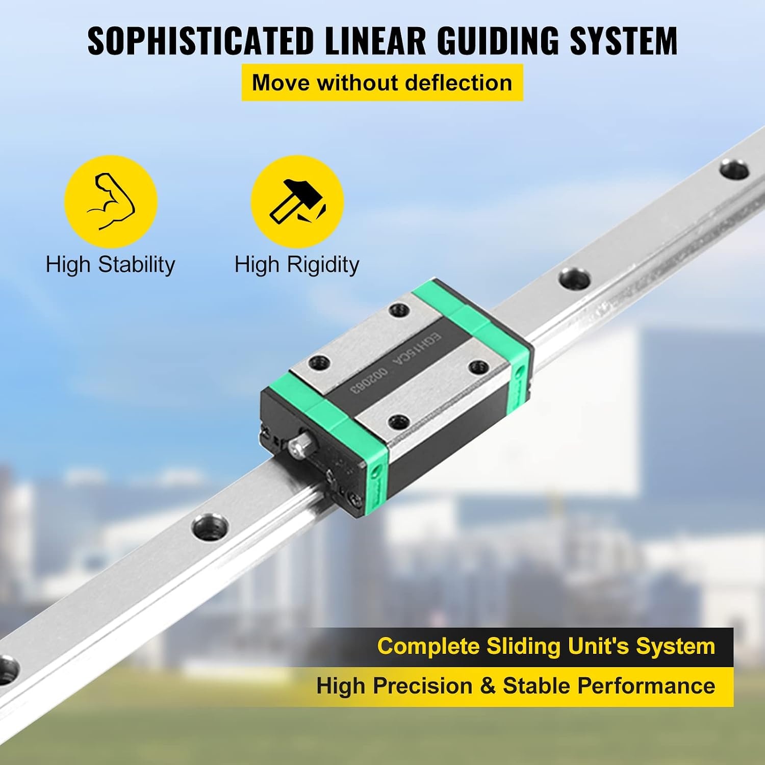 image:imageVEVOR Linear Rail Guide Kit HGR20 2PCS 600 mm 2362 inch Linear Rails and 1PCS Ball Screw 4PCS Slide Blocks with BF12BK12 End Support Coupling and Nut Housing for DIY CNC Routers Lathes Linear Rail Slide HGR20600mmHSR 201700mm