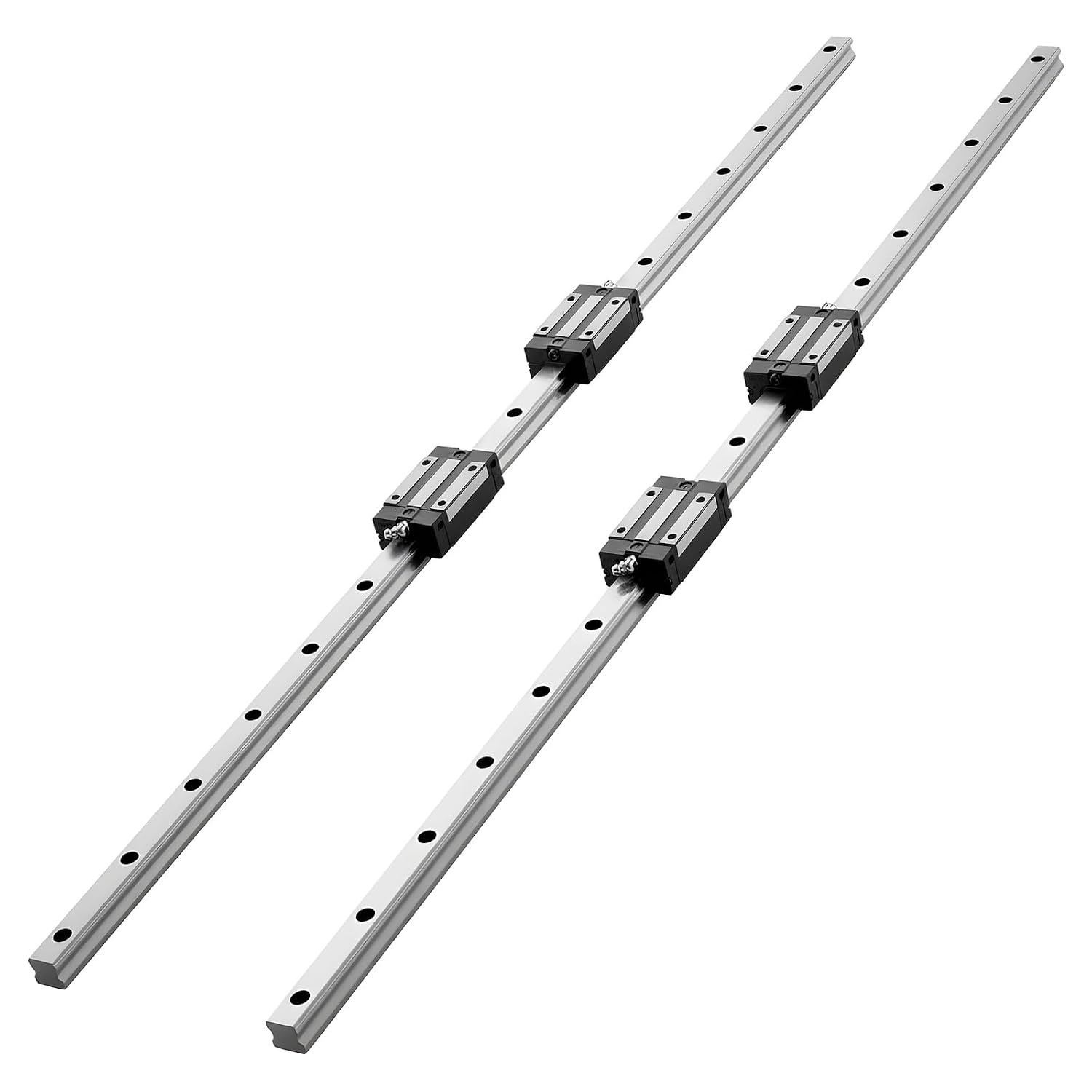 image:imageVEVOR Linear Rail Guide Kit HGR20 2PCS 600 mm 2362 inch Linear Rails and 1PCS Ball Screw 4PCS Slide Blocks with BF12BK12 End Support Coupling and Nut Housing for DIY CNC Routers Lathes Linear Rail Slide HGR20600mm394 x 18 x 12 in