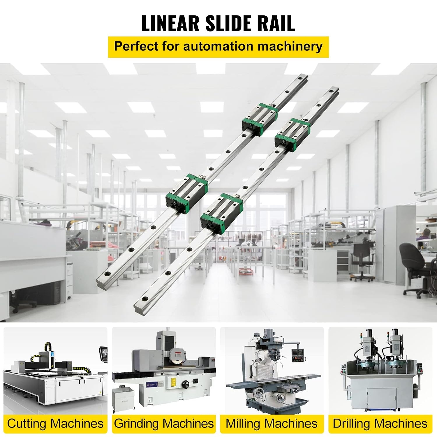 image:imageVEVOR Linear Rail Guide Kit HGR20 2PCS 600 mm 2362 inch Linear Rails and 1PCS Ball Screw 4PCS Slide Blocks with BF12BK12 End Support Coupling and Nut Housing for DIY CNC Routers Lathes Linear Rail Slide HGR20600mmHSR 201700mm