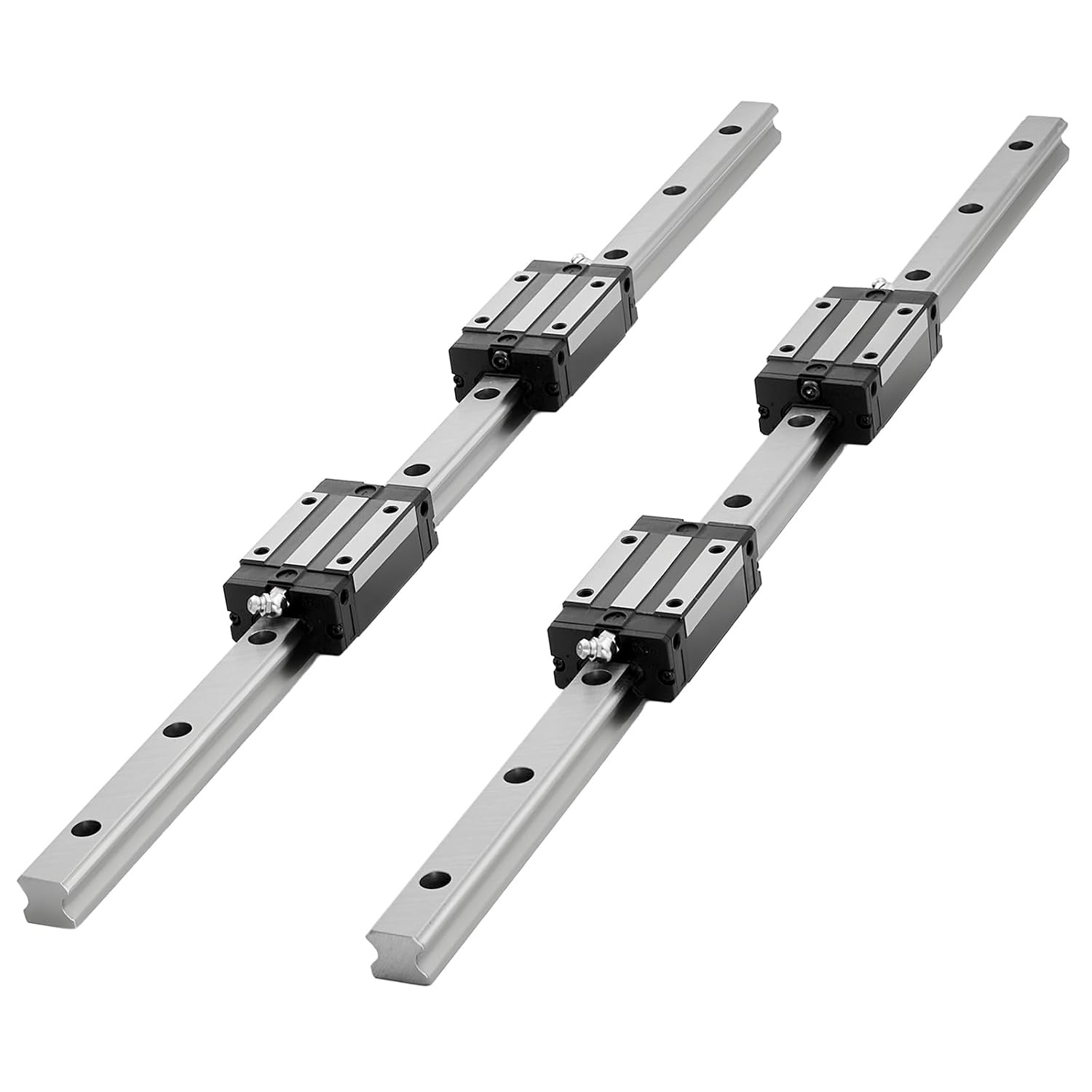 image:imageVEVOR Linear Rail Guide Kit HGR20 2PCS 600 mm 2362 inch Linear Rails and 1PCS Ball Screw 4PCS Slide Blocks with BF12BK12 End Support Coupling and Nut Housing for DIY CNC Routers Lathes Linear Rail Slide HGR20600mm236 x 41 x 2 in