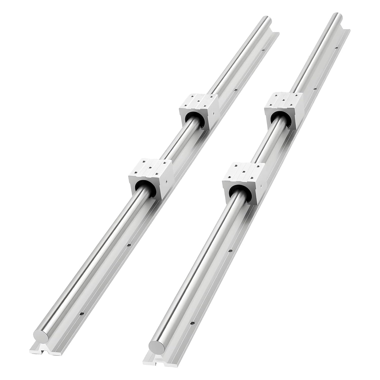image:imageVEVOR Linear Rail Kit SBR25 2Pcs 1200 mm 4724 inch Linear Motion Guide Rails and 4Pcs Bearing Slide Blocks Fully Supported Shaft for Cutting Grinding Milling Drilling Machines and More