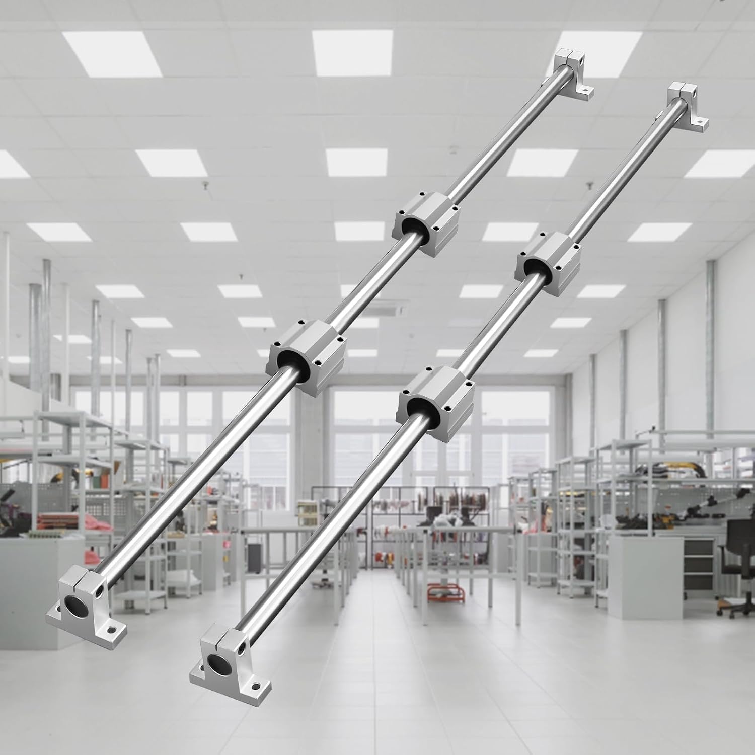 image:imageVEVOR Linear Rail Slide SFC201000mm 2 PCS 394 in1000mm SFC20 Guide Rails 4 PCS SC20 Slide Blocks 4 PCS Rail Supports Linear Rails and Bearings Kit for Automated Machines CNC DIY Project
