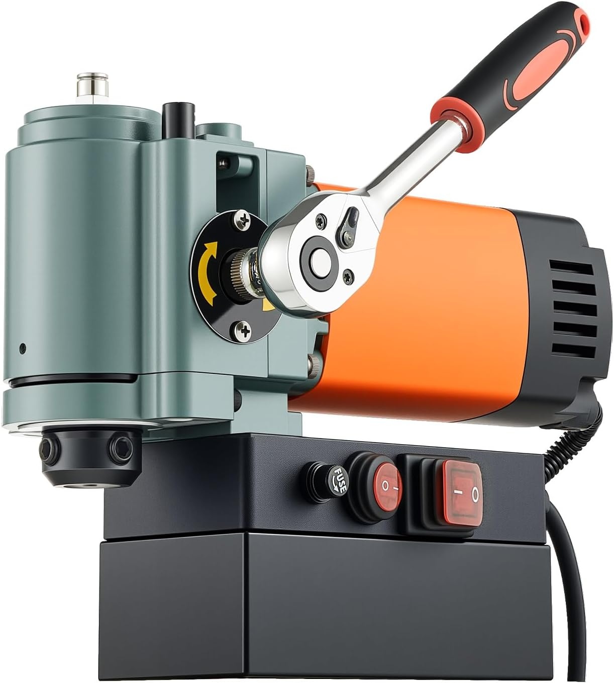 image:imageVEVOR Low Profile Magnetic Drill Press 1300W Mag Drill Light Weight Portable Mag Drilling Machine with Cooling Device and Overload Protection Mag Press for Equipment Installation Industrial For Equipment Installation Efficient Lightweight Portable with Ergonomic Handle Cooling Device and Overload ProtectionW 138 6PCS Low