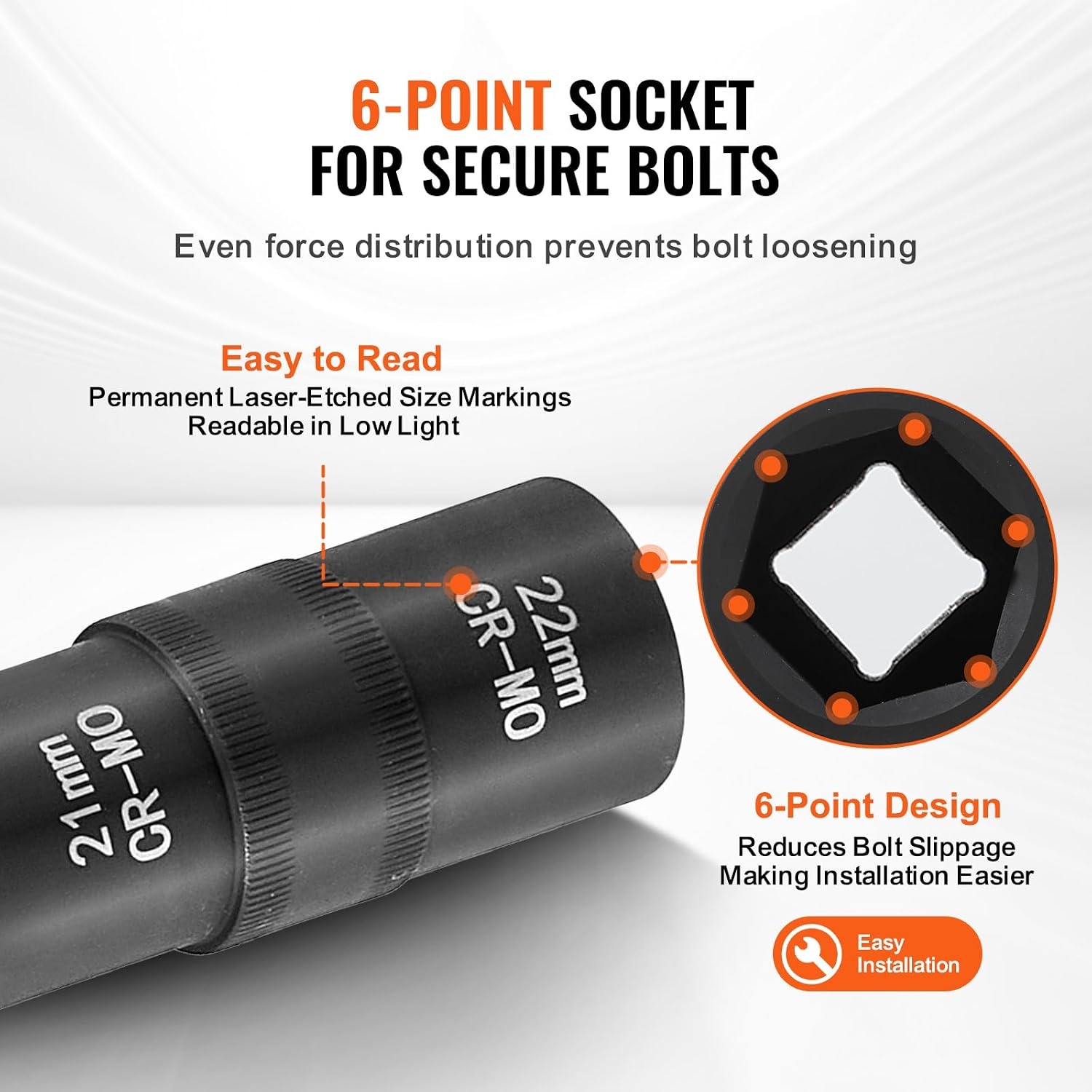 image:imageVEVOR Lug Nut Impact Socket Set 12Inch Drive 8IN4 Flip Socket Design Covers Most Commonly Used SAE amp Metric Wheel Nuts CRMO Steel8IN4 Flip Design 12 5PCS