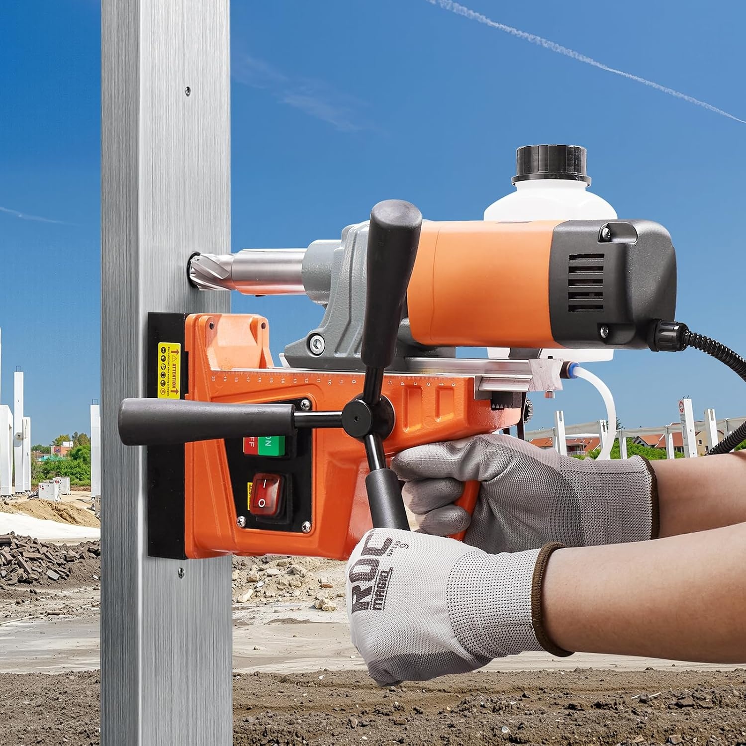 image:imageVEVOR Mag Drill Press 1300W 157 Boring Diameter 2922lbf Power Portable Magnetic Drill 810 PRM Electric Drilling Machine for Metal Surface Industrial and Home Improvementw 16