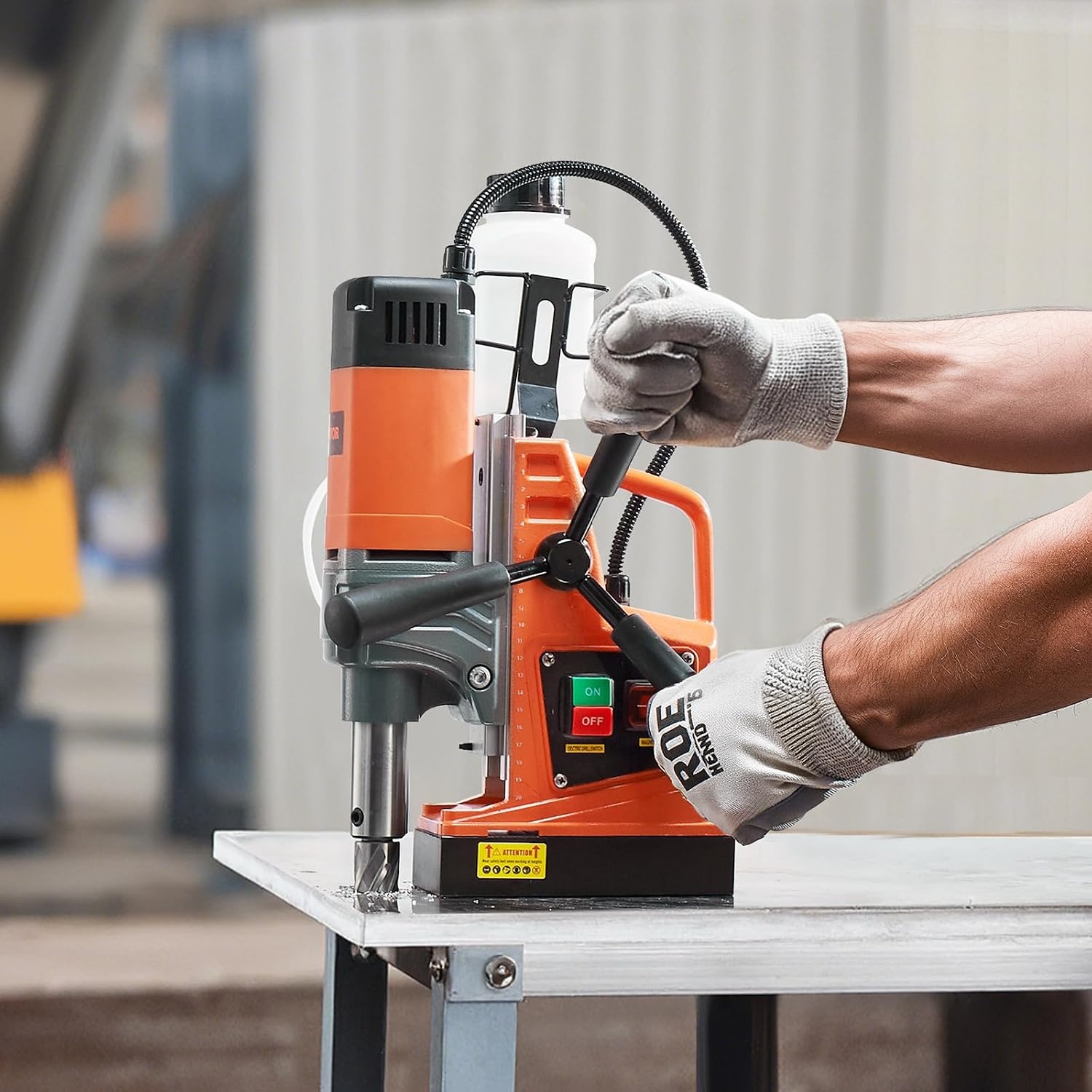 image:imageVEVOR Mag Drill Press 1300W 157 Boring Diameter 2922lbf Power Portable Magnetic Drill 810 PRM Electric Drilling Machine for Metal Surface Industrial and Home Improvementw 16