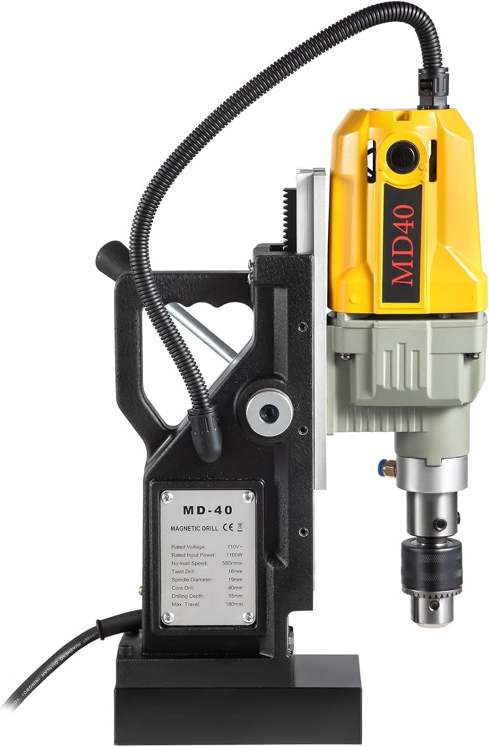 image:imageVEVOR Magnetic Drill 1100W 157 Boring Diameter 2697lbf12000N Portable Electric Mag Drill Press with 7 Bits 580 RPM Max Speed Drilling Machine for any Surface and Home Improvement7 pcs