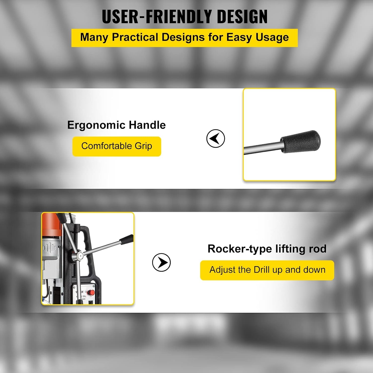 image:imageVEVOR Magnetic Drill 1100W 157 Boring Diameter 2697lbf12000N Portable Electric Mag Drill Press with 7 Bits 580 RPM Max Speed Drilling Machine for any Surface and Home ImprovementW2