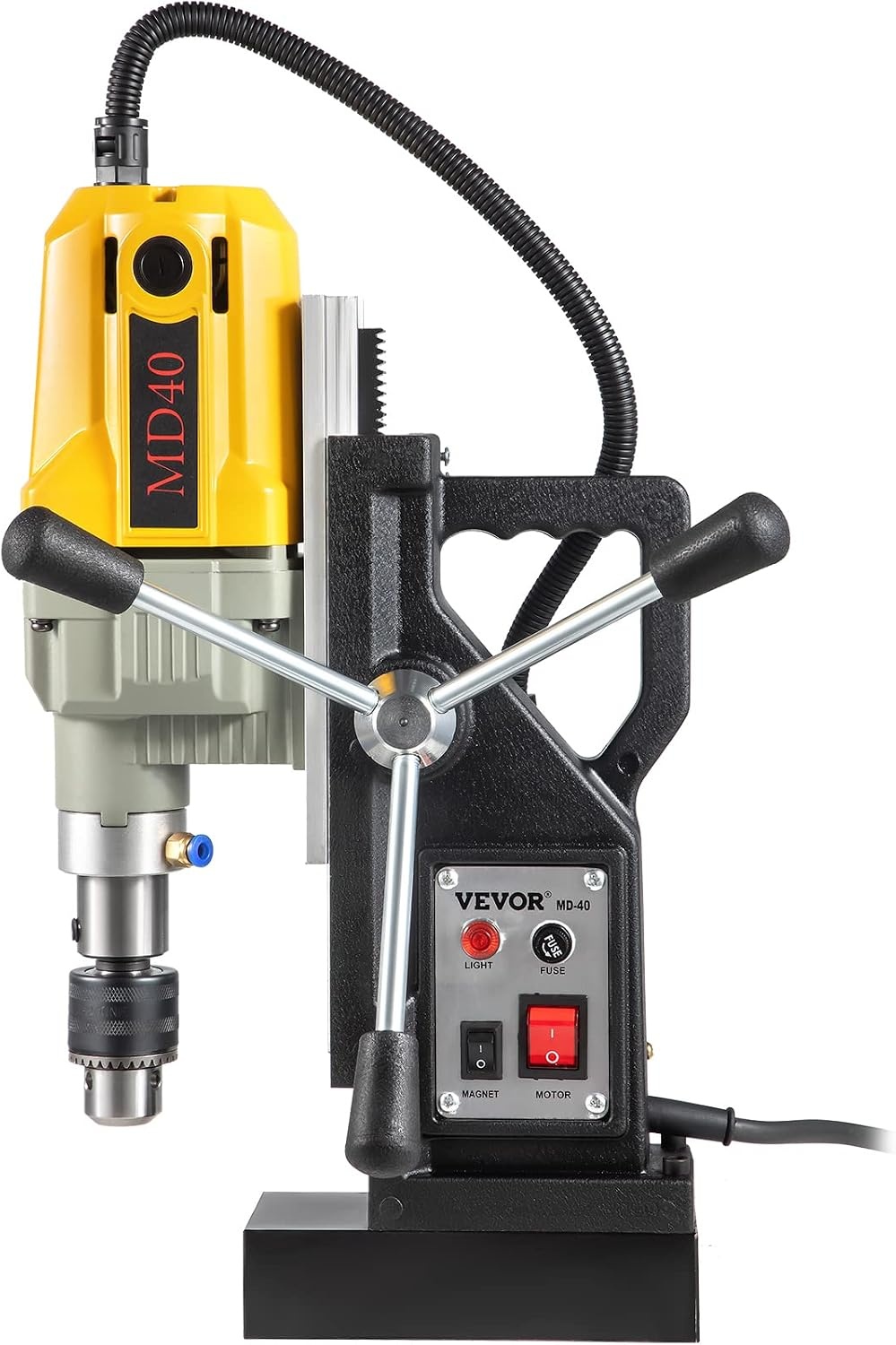 image:imageVEVOR Magnetic Drill 1100W 157 Boring Diameter 2697lbf12000N Portable Electric Mag Drill Press with 7 Bits 580 RPM Max Speed Drilling Machine for any Surface and Home Improvement12pcs