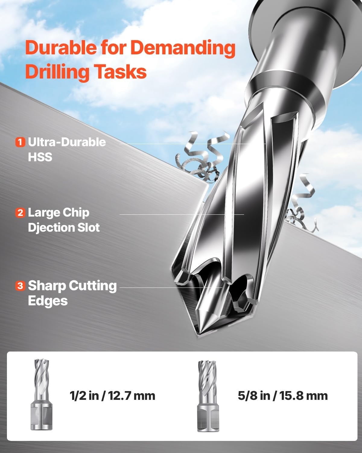 image:imageVEVOR Magnetic Drill 1100W 157 Boring Diameter 2697lbf12000N Portable Electric Mag Drill Press with 7 Bits 580 RPM Max Speed Drilling Machine for any Surface and Home ImprovementW 16 2pcs Yellow
