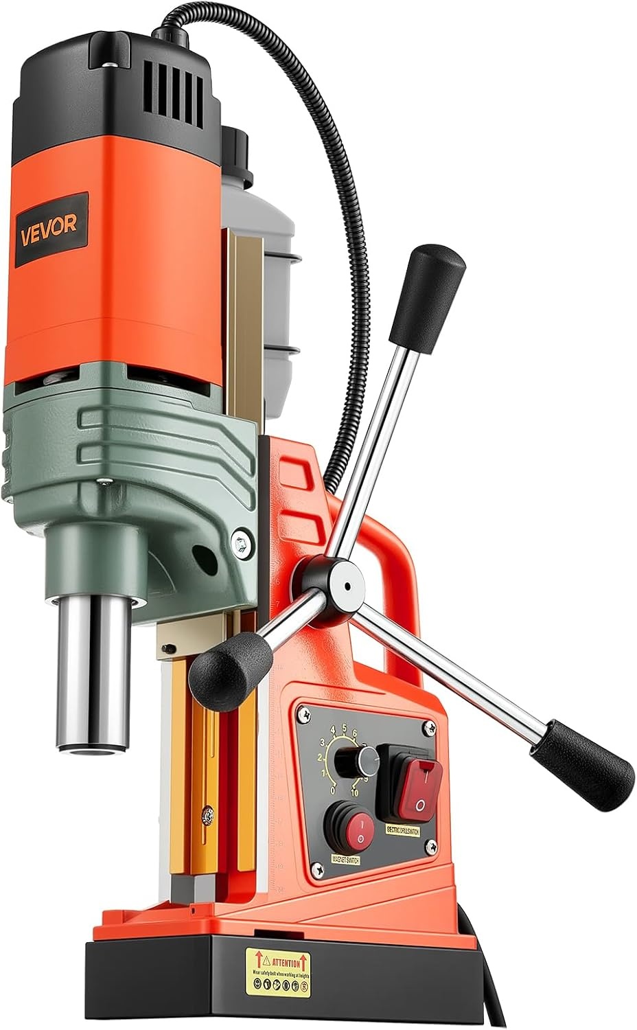 image:imageVEVOR Magnetic Drill Press 1400 W 2 in Boring Diameter 2810 lbf Power Portable Mag Drill Press 0800 RPM Adjustable Speed with Weldon Shank for Metal Surface Industrial and Home ImprovementW 2 in NEW