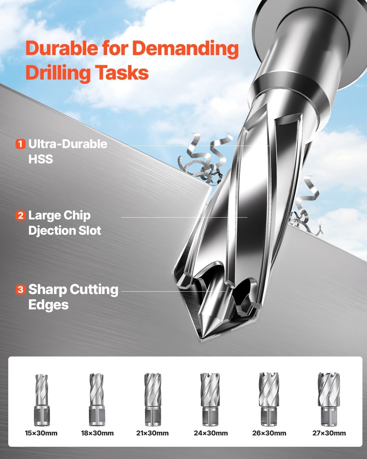 image:imageVEVOR Magnetic Drill Press 1400 W 2 in Boring Diameter 2810 lbf Power Portable Mag Drill Press 0800 RPM Adjustable Speed with Weldon Shank for Metal Surface Industrial and Home ImprovementW 2 in 6 pieces Tapping NEW