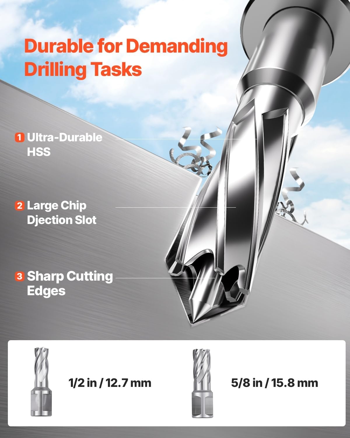 image:imageVEVOR Magnetic Drill Press 1400 W 2 in Boring Diameter 2810 lbf Power Portable Mag Drill Press 0800 RPM Adjustable Speed with Weldon Shank for Metal Surface Industrial and Home ImprovementW 16 in 2 pieces Tapping NEW