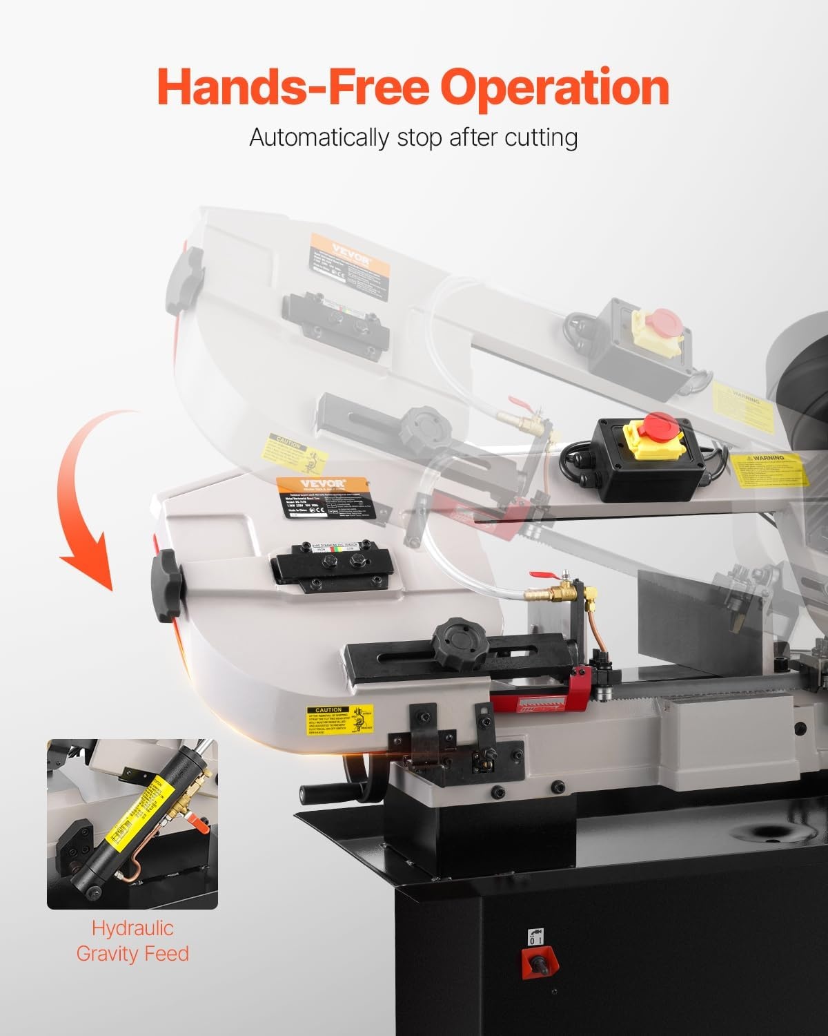 image:imageVEVOR Metal Horizontal Band Saw 7 x 12 in Rectangular Cutting Capacity 110220V Vertical Cutting Bandsaw with 11 kW Motor 045 Angle Adjustment Variable Speed for Metal Wood and PlasticFixed Base