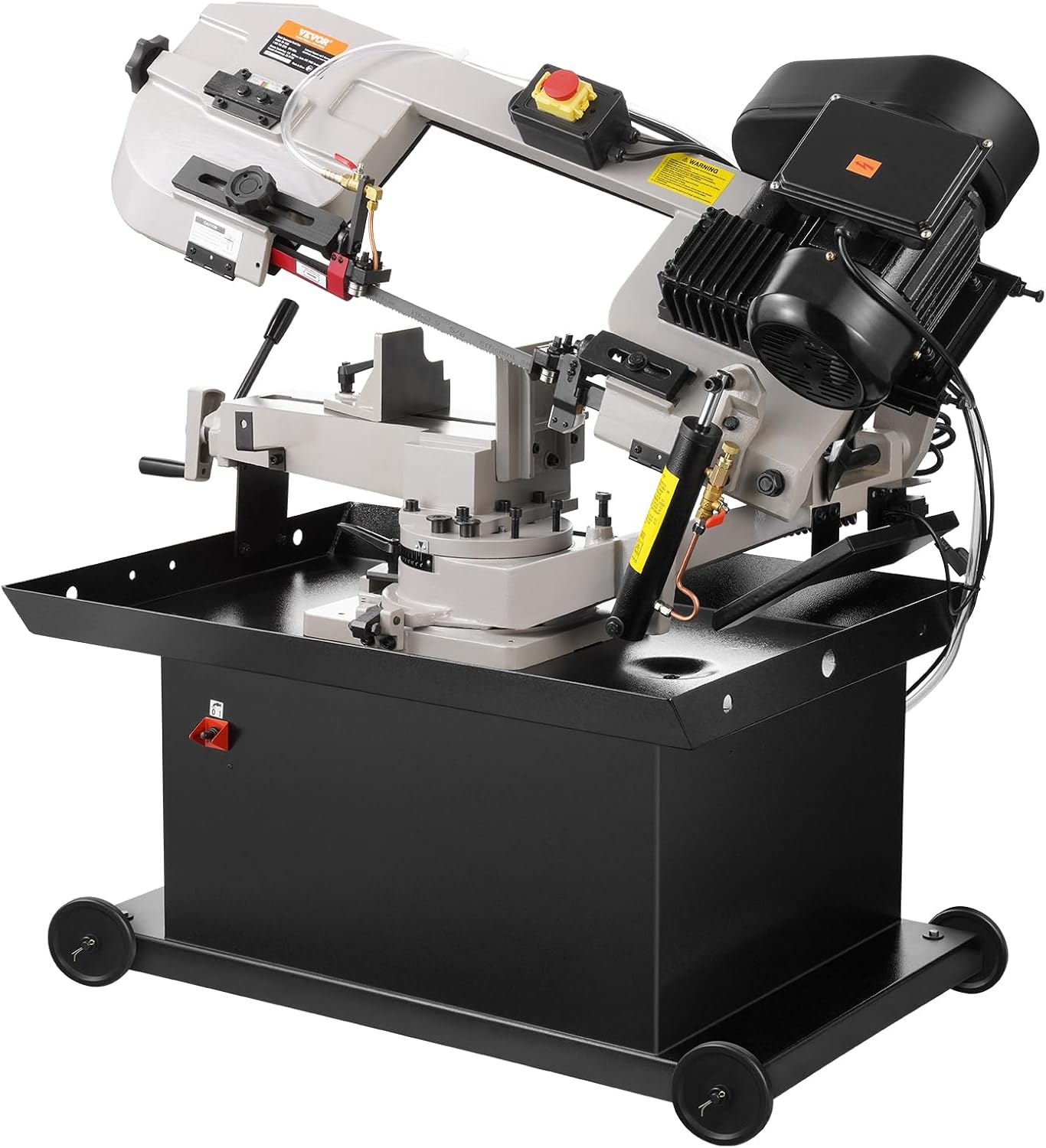 image:imageVEVOR Metal Horizontal Band Saw 7 x 825 in Rectangular Cutting Capacity 110220V Vertical Cutting Bandsaw with 11 kW Motor 045 Angle Adjustment Variable Speed for Metal Wood and PlasticRotating base
