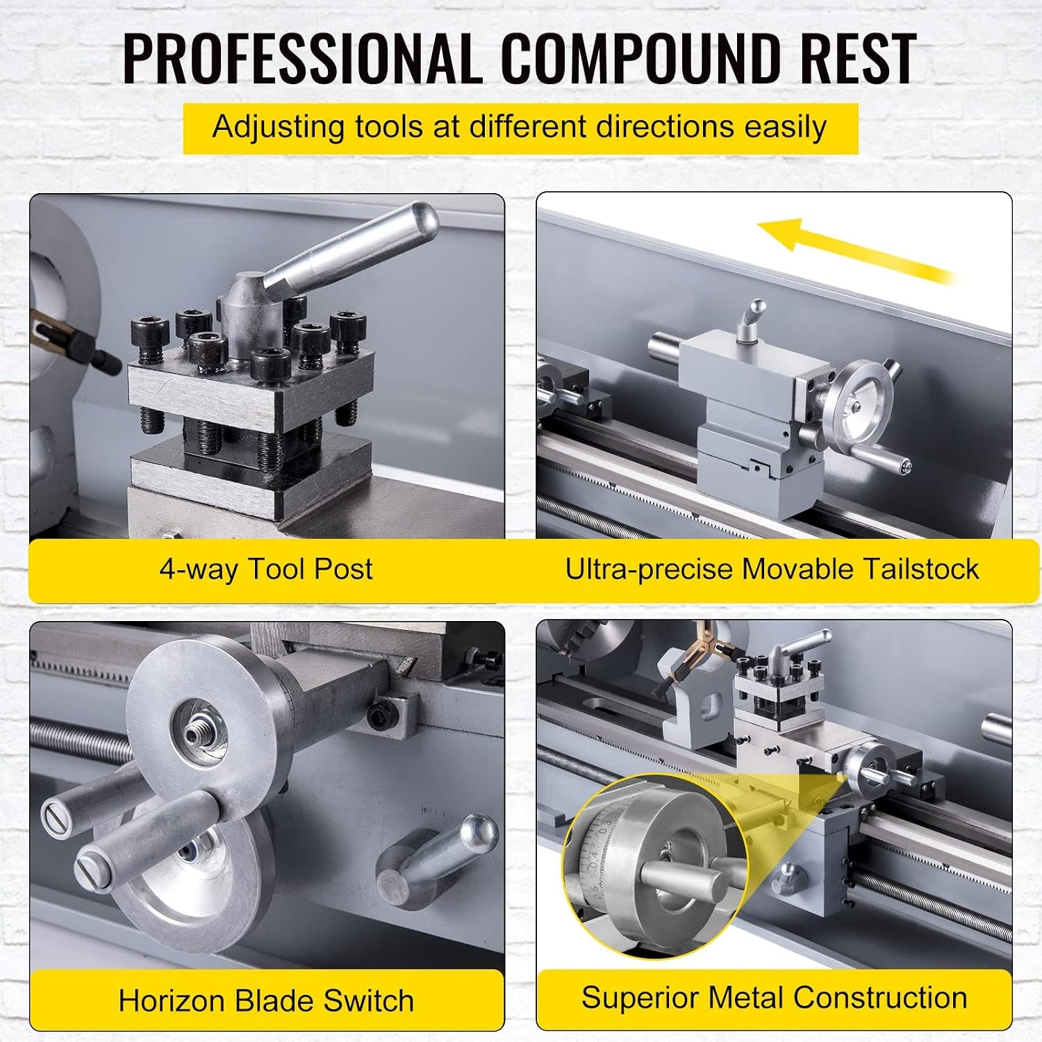 image:imageVEVOR Metal Lathe 210x720 Mini Lathe Machine 2500 RPM Variable Speed Change 750W Precision Mini Lathe Metal Working Lathe with Brushless Motor Milling Machine for Various Metal Turning210x800