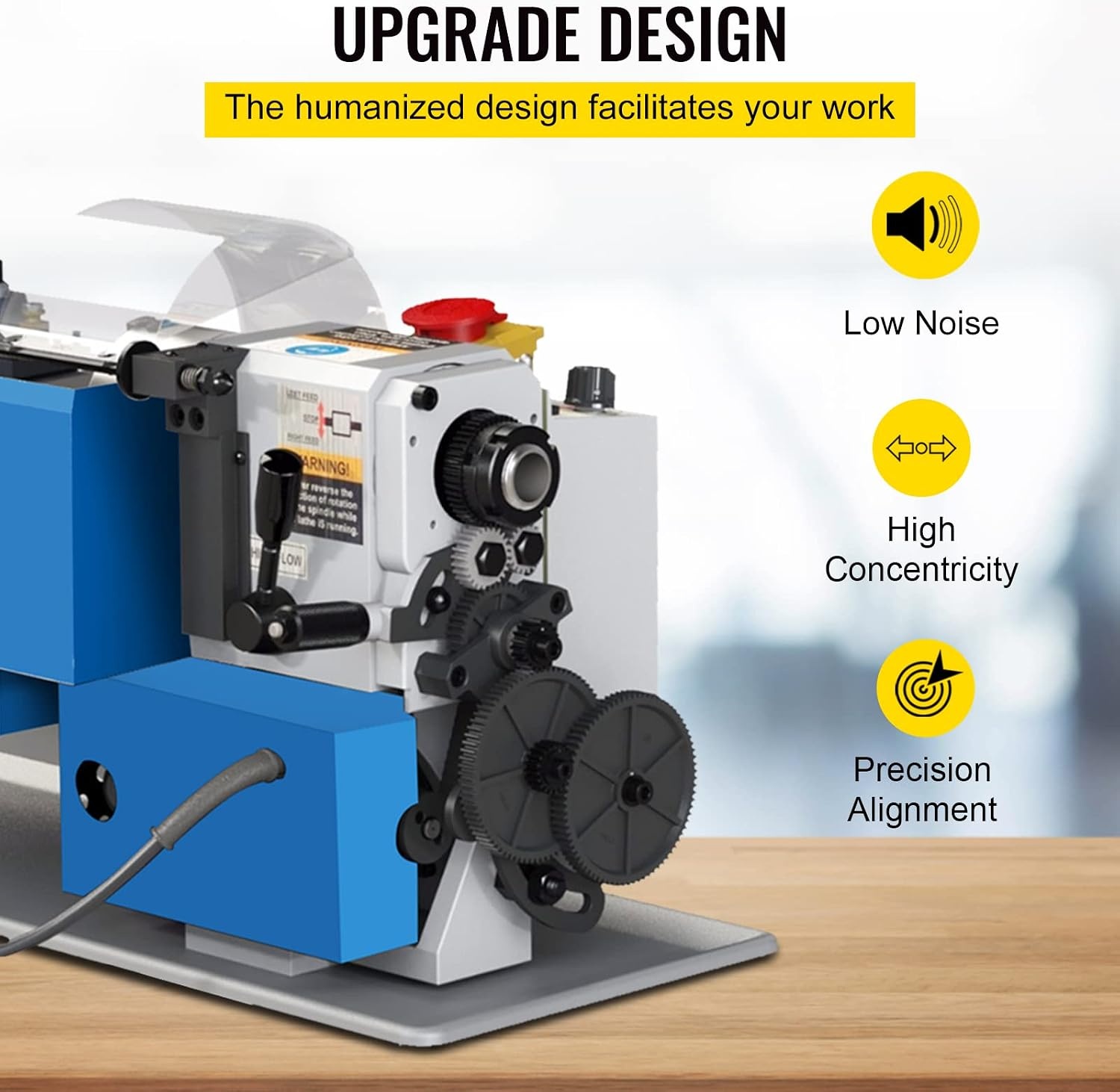 image:imageVEVOR Metal Lathe 7x12 Precision Bench Top Mini Metal Lathe 550W Variable Speed 502500 RPM Nylon Gear Movable Lamp for Precision Parts Processing712 in