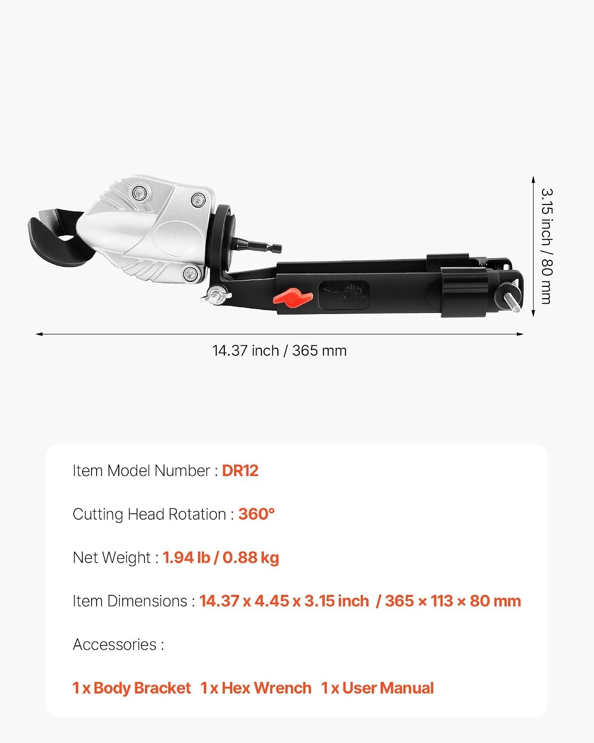 image:imageVEVOR Metal ShearCutter Drill Attachment Sheet Metal Cutter with 360Degree Pivoting Head Sharp BladesIdeal for 18 GA Galvanized Steel 20 GA Stainless Steel Aluminum Plate Plastic Cardboard