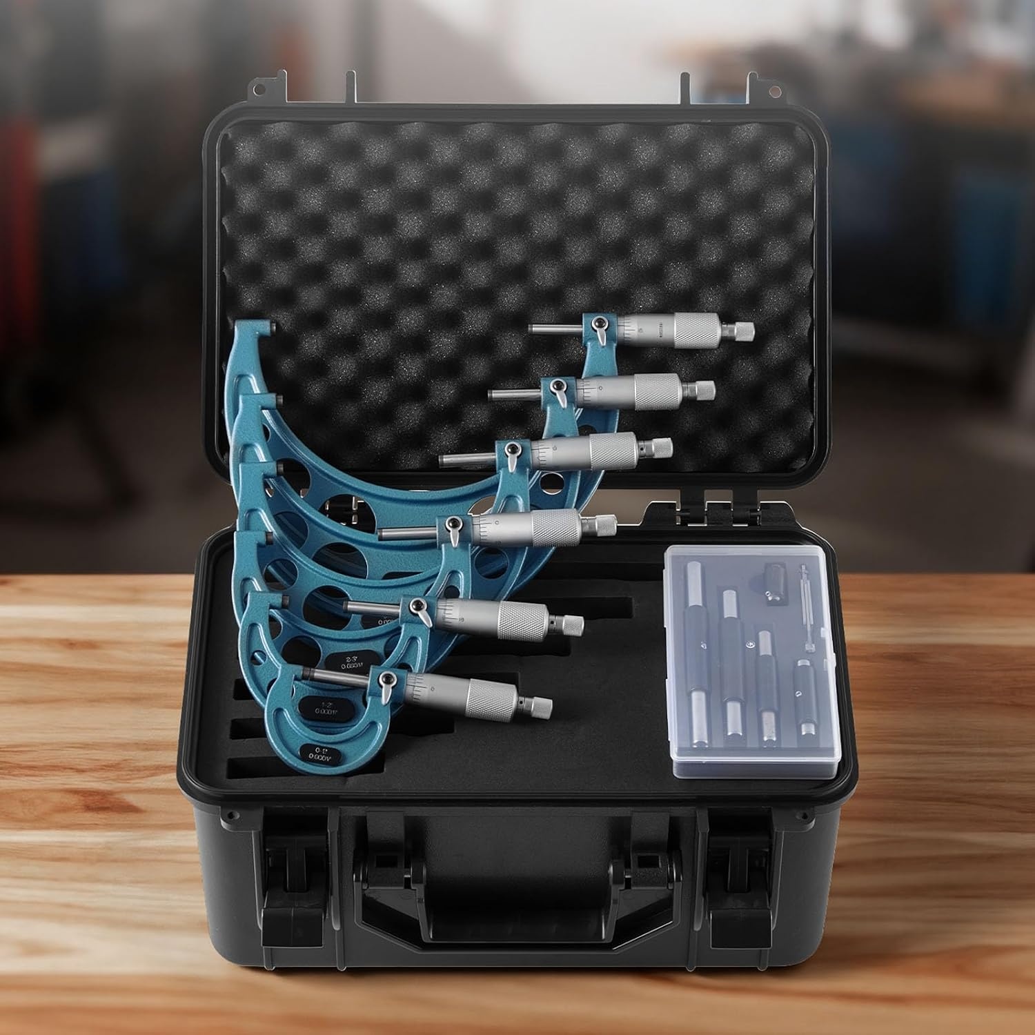 image:imageVEVOR Micrometer Set Digital Outside Micrometer 01 inch Measuring Range 000005 Resolution UltraPrecision 00001 Accuracy LCD Screen inmm Switch Carbide Tip with Protective Case011223344556
