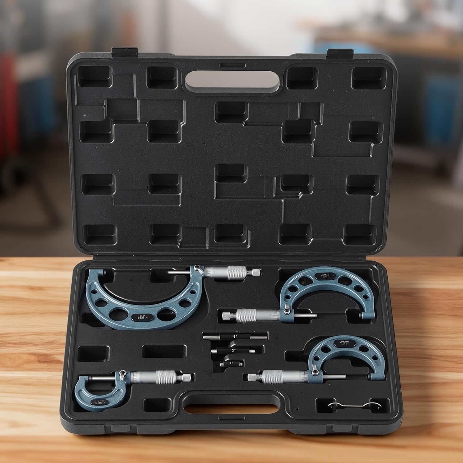 image:imageVEVOR Micrometer Set Digital Outside Micrometer 01 inch Measuring Range 000005 Resolution UltraPrecision 00001 Accuracy LCD Screen inmm Switch Carbide Tip with Protective Case01122334