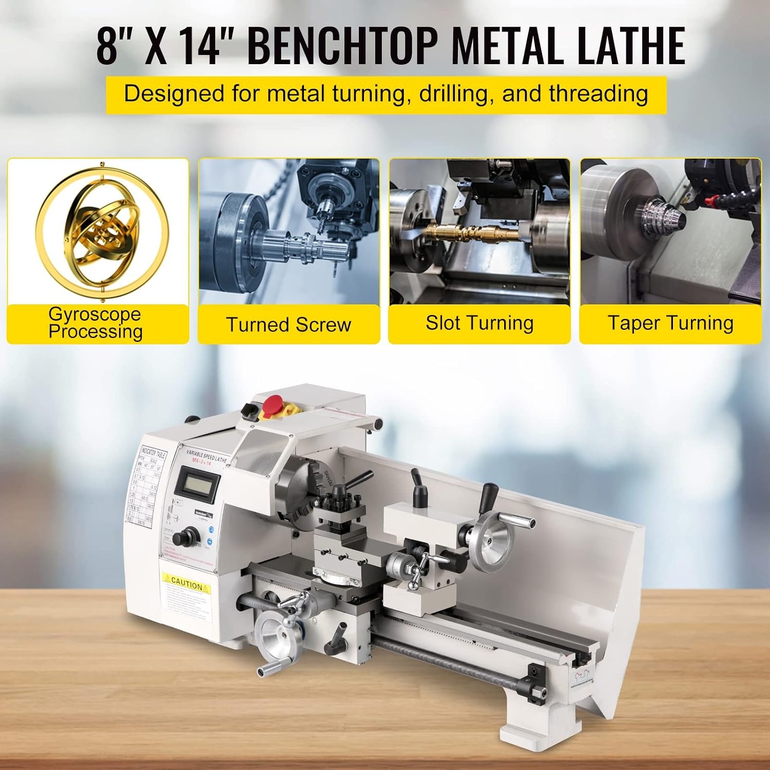 image:imageVEVOR Mini Metal Lathe 8x14 Mini Lathe Machine 2250 PRM Variable Speed Change Precision Mini Lathe 650W Metal Working Lathe Milling Machine for Various Types of Turning716 Metal Lathe