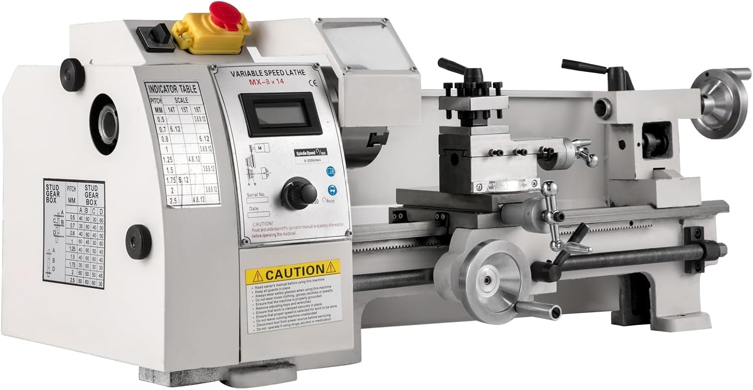 image:imageVEVOR Mini Metal Lathe 8x14 Mini Lathe Machine 2250 PRM Variable Speed Change Precision Mini Lathe 650W Metal Working Lathe Milling Machine for Various Types of Turning716 Metal Lathe