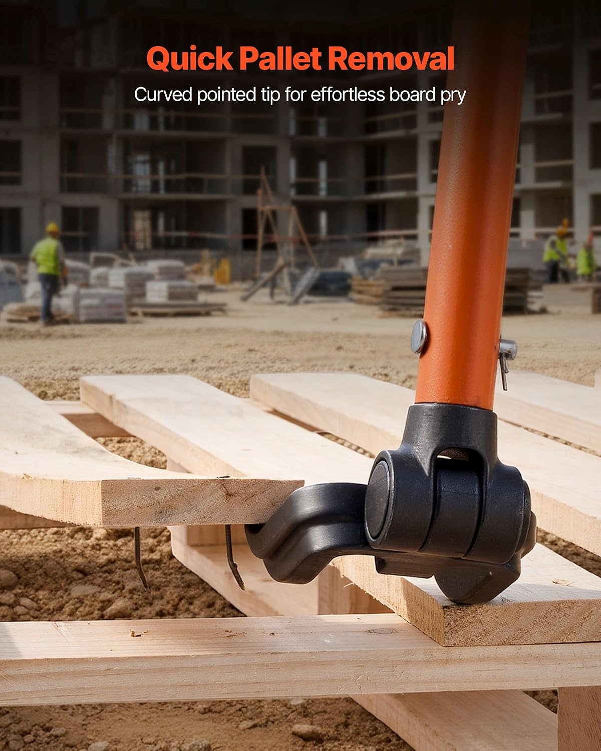 image:imageVEVOR Pallet Buster Tool with 44 Carbon Steel Handle Adjustable Head Wrecking Bar for Deck Board Removal Prying up Decking Busting Pallets amp Effortless NailScrew Pulling