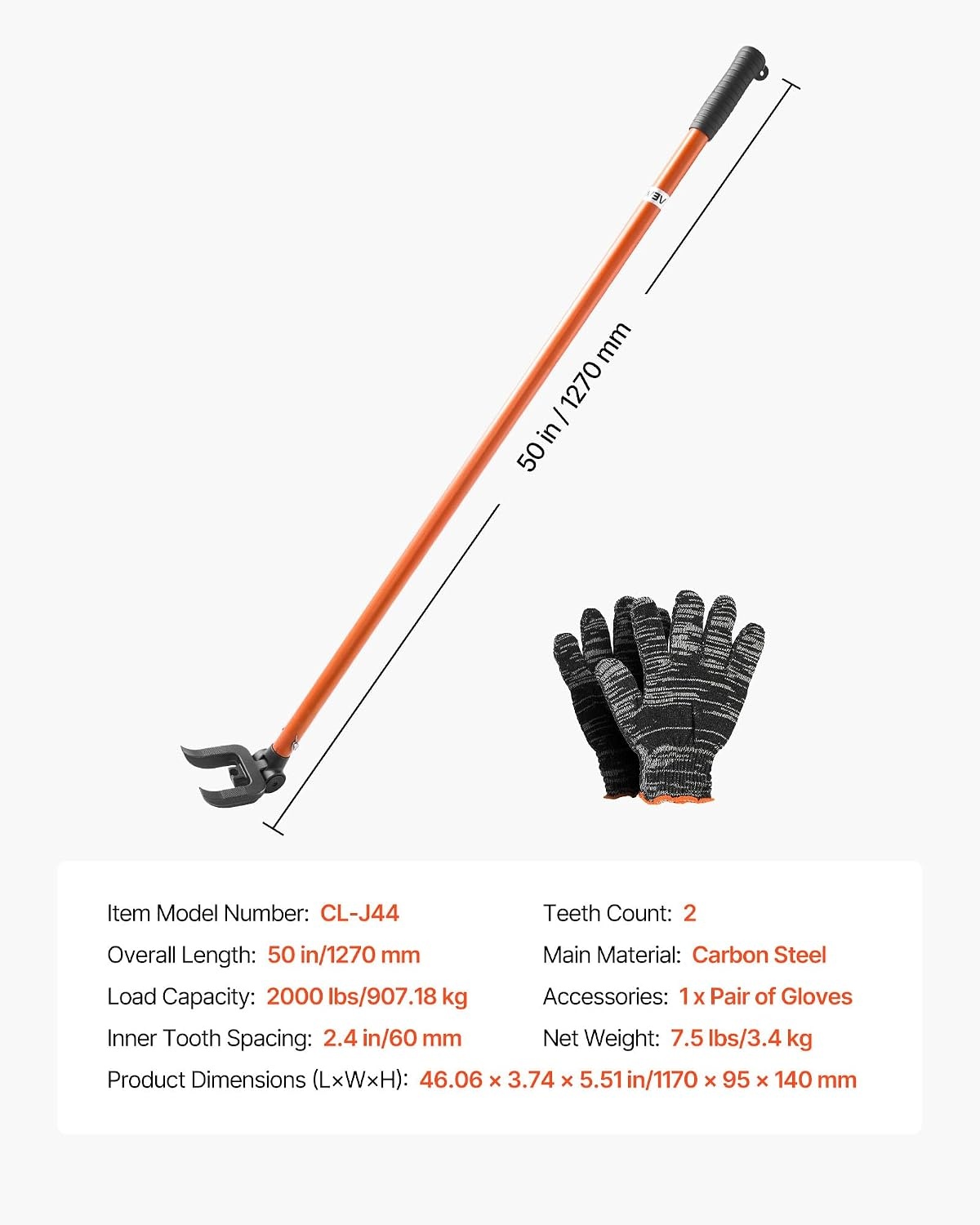 image:imageVEVOR Pallet Buster Tool with 44 Carbon Steel Handle Adjustable Head Wrecking Bar for Deck Board Removal Prying up Decking Busting Pallets amp Effortless NailScrew Pulling