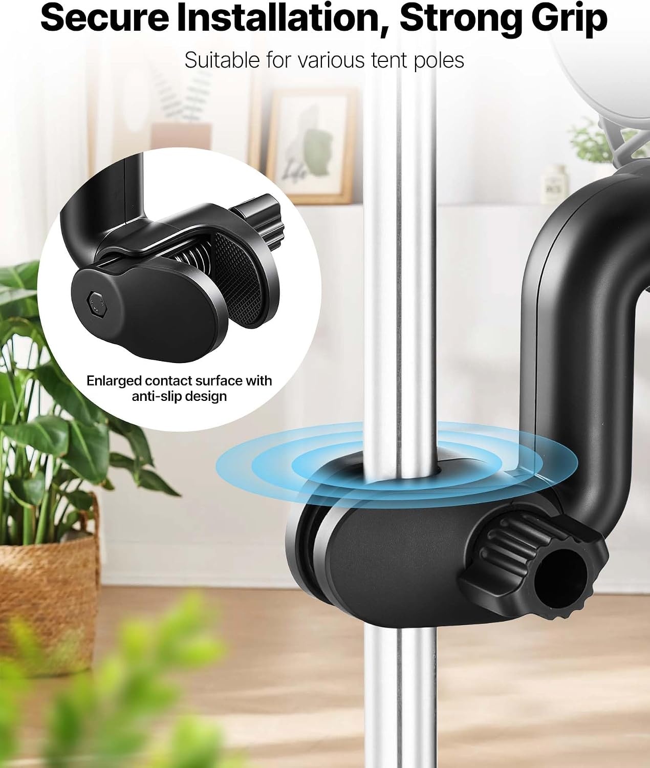 image:imageVEVOR Plant Fan Grow Tent Clip On Fan TypeC Port with 9 Speeds amp Circulation Mode Powerful Oscillating for Hydroponics Circulation Cooling Black 1 Pack