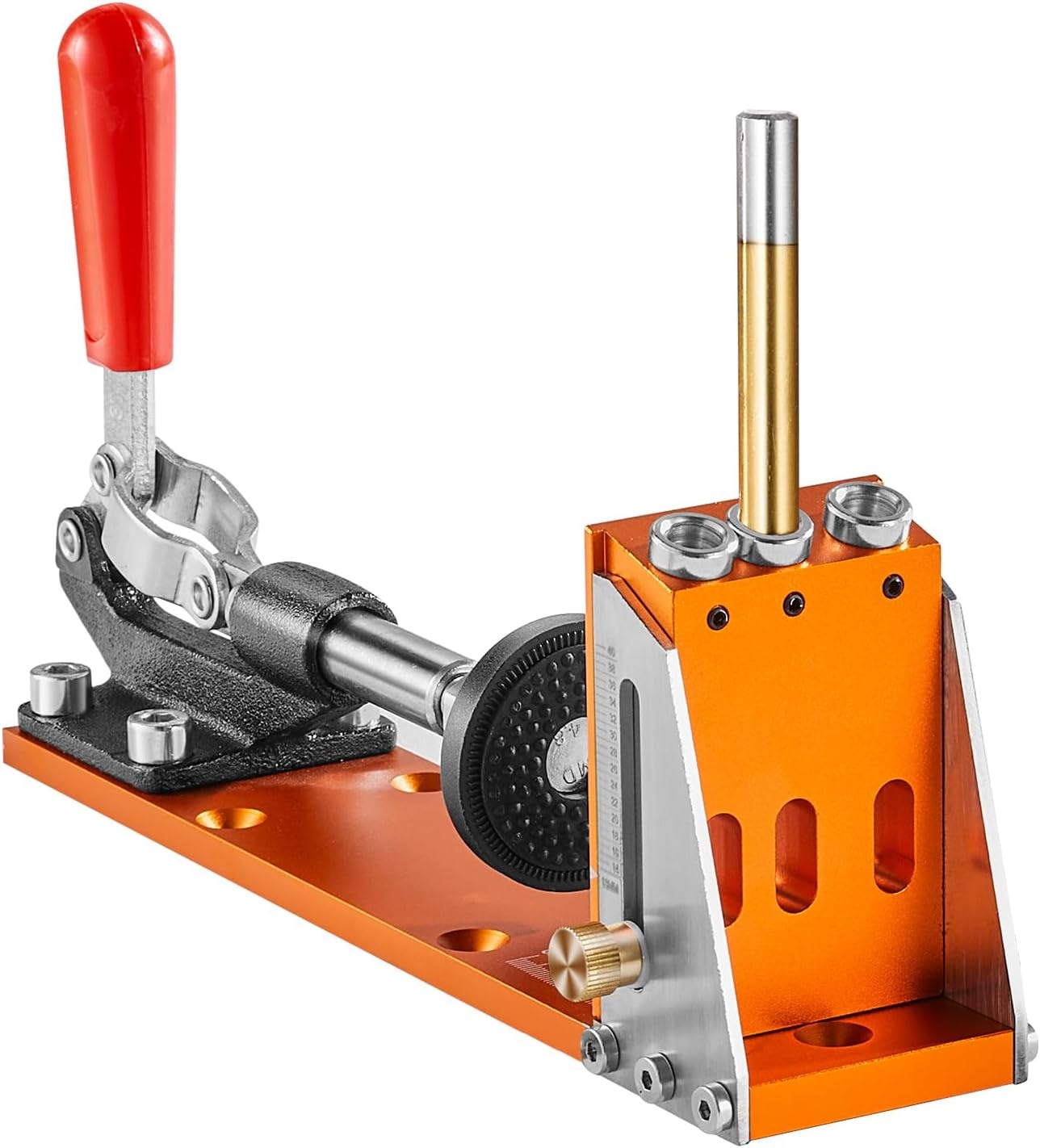 image:imageVEVOR Pocket Hole Jig 56 Pcs Mini Jig Pocket Hole System with 9 Cclamp Step Drill Wrench Drill Stop Ring Square Drive Bit and Screws for DIY Carpentry ProjectsPro