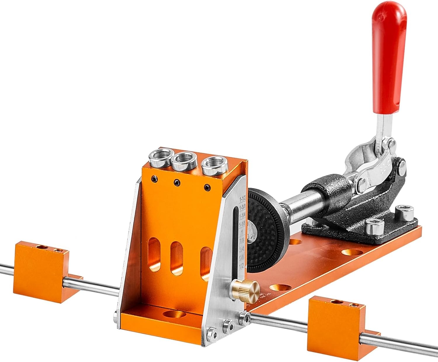 image:imageVEVOR Pocket Hole Jig 56 Pcs Mini Jig Pocket Hole System with 9 Cclamp Step Drill Wrench Drill Stop Ring Square Drive Bit and Screws for DIY Carpentry ProjectsUltra