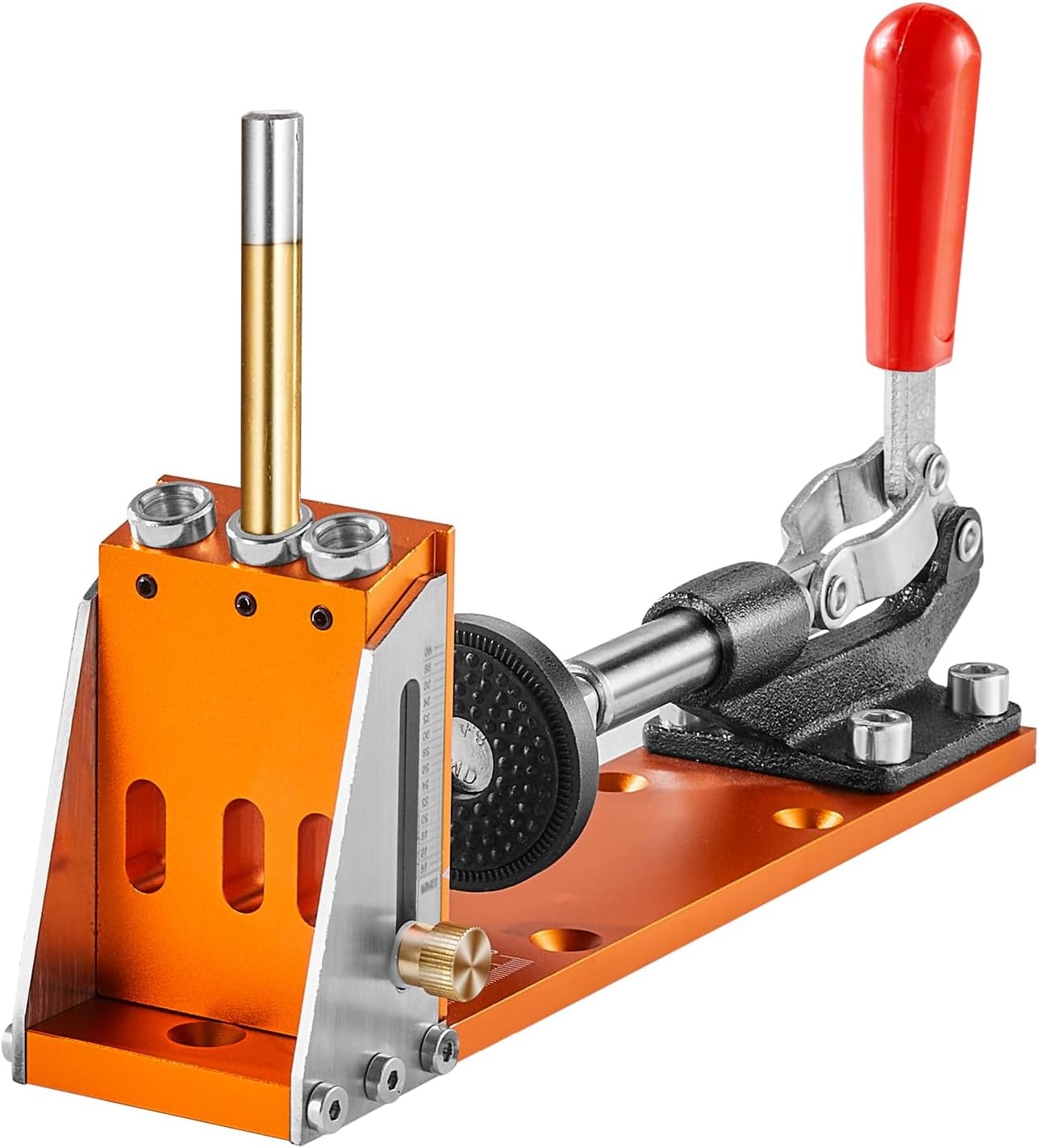 image:imageVEVOR Pocket Hole Jig 56 Pcs Mini Jig Pocket Hole System with 9 Cclamp Step Drill Wrench Drill Stop Ring Square Drive Bit and Screws for DIY Carpentry ProjectsPro