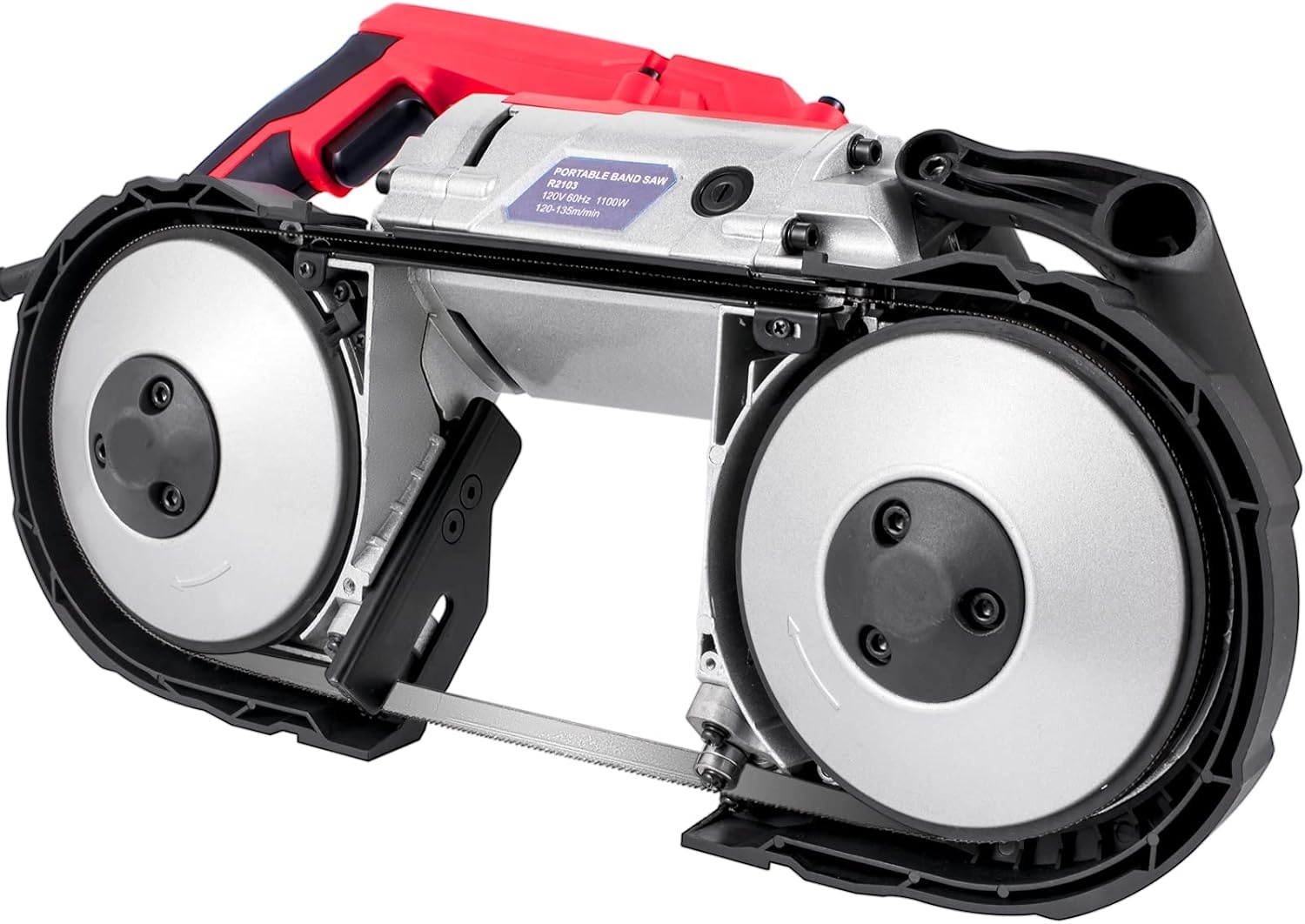 image:imageVEVOR Portable Band Saw 110V Removable Alloy Steel Base 5 Inch Cutting Capacity Hand held Variable Speed Portable Bandsaw 10Amp Motor Deep Cut Band saw for Metal WoodNo Base