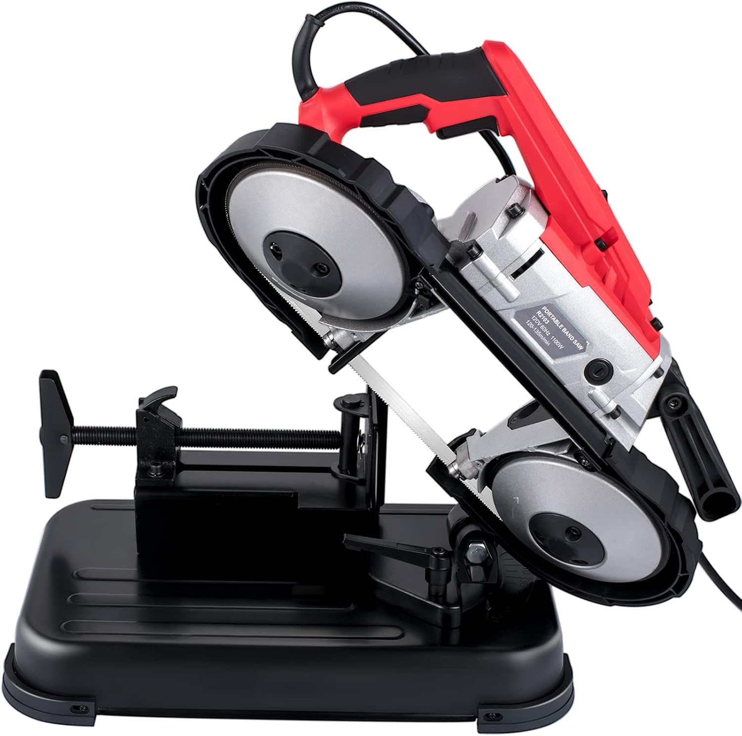 image:imageVEVOR Portable Band Saw 110V Removable Alloy Steel Base 5 Inch Cutting Capacity Hand held Variable Speed Portable Bandsaw 10Amp Motor Deep Cut Band saw for Metal Woodwith Base