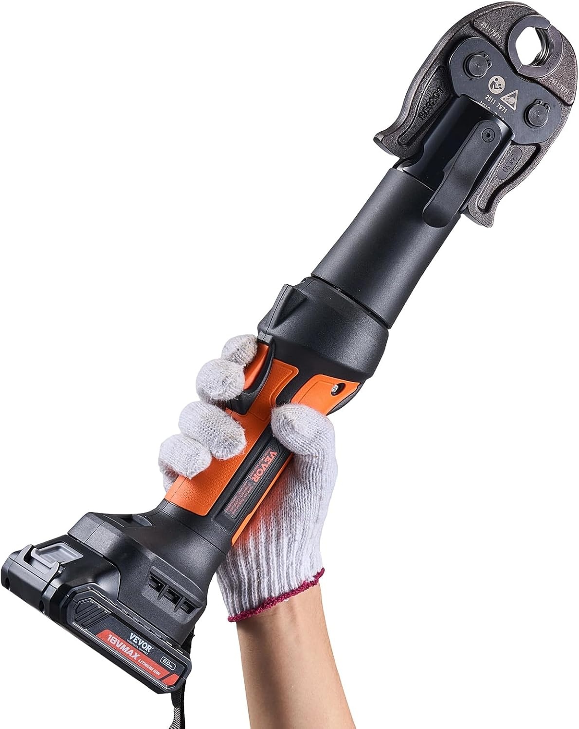 image:imageVEVOR Press Tool 18V Electric Pipe Crimping Tool for 12 34 1 Copper Pipes 24KN Press Tool Kit Compatible with ProPress with 3 Press Jaws 2pcs 18V 2AH Battery Fast Charger amp Carrying CaseCompact Size