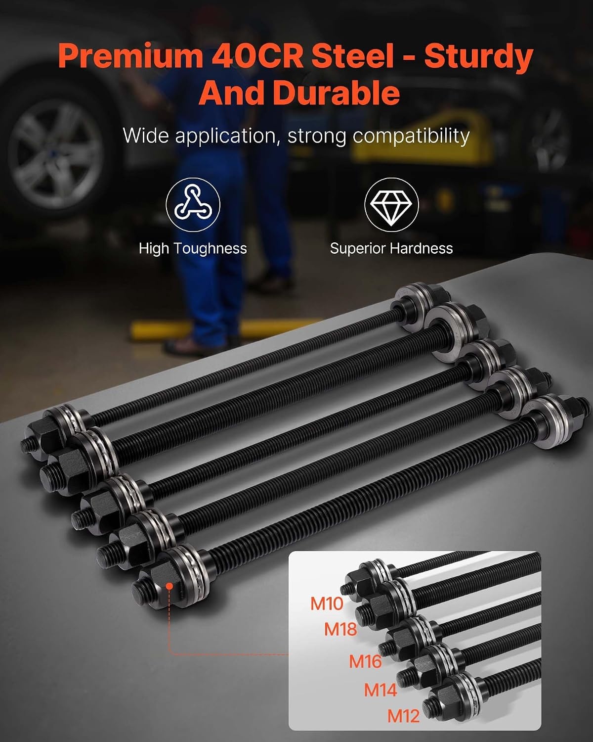 image:imageVEVOR Pull and Press Sleeve Kit 27 PCS Steel Bush Removal Insertion Sleeve Tools with Carrying Case Compatible with LCV and HGV Engines for Removing and Installing Bushings Bearings and Seals