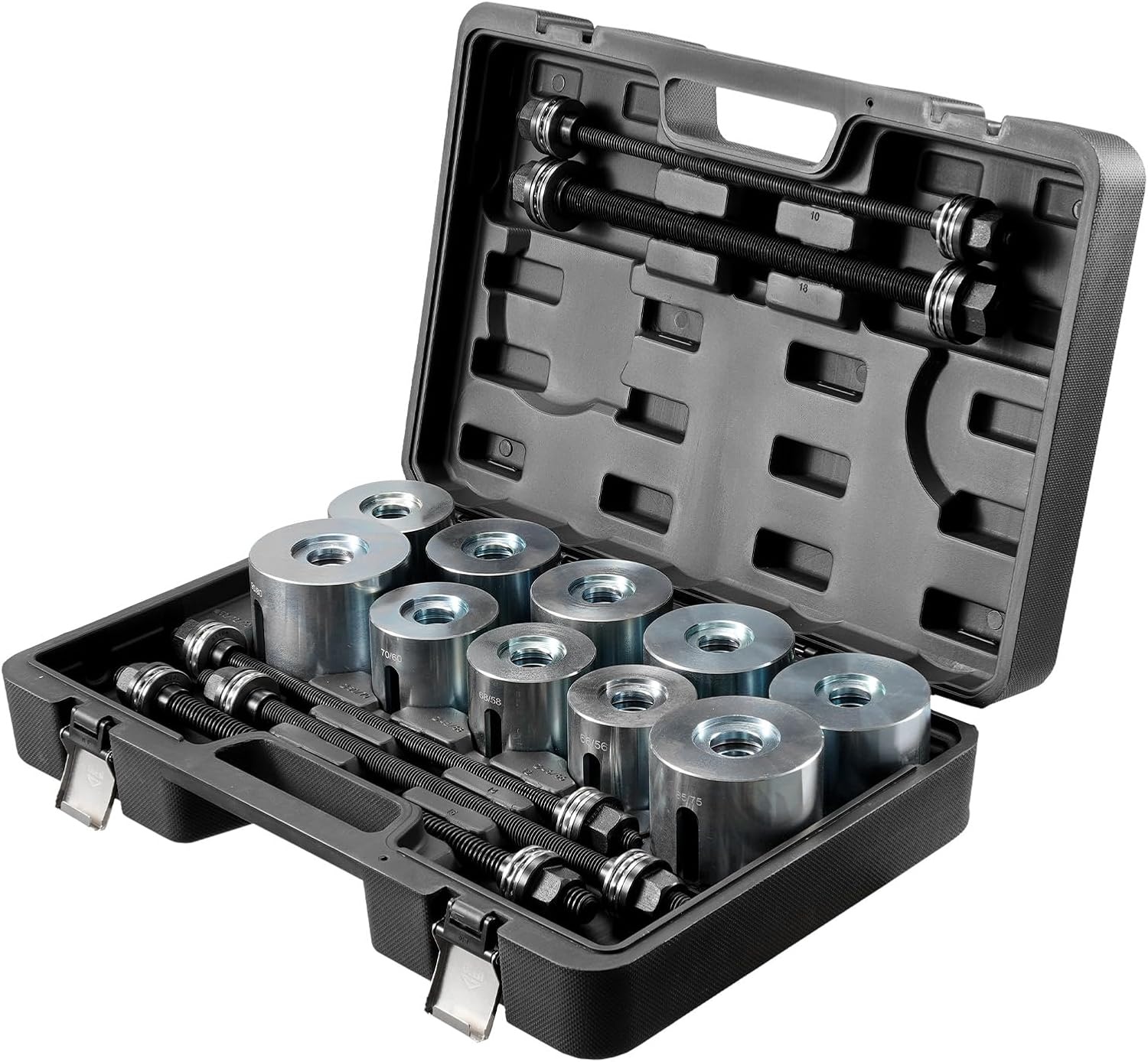 image:imageVEVOR Pull and Press Sleeve Kit 27 PCS Steel Bush Removal Insertion Sleeve Tools with Carrying Case Compatible with LCV and HGV Engines for Removing and Installing Bushings Bearings and Seals