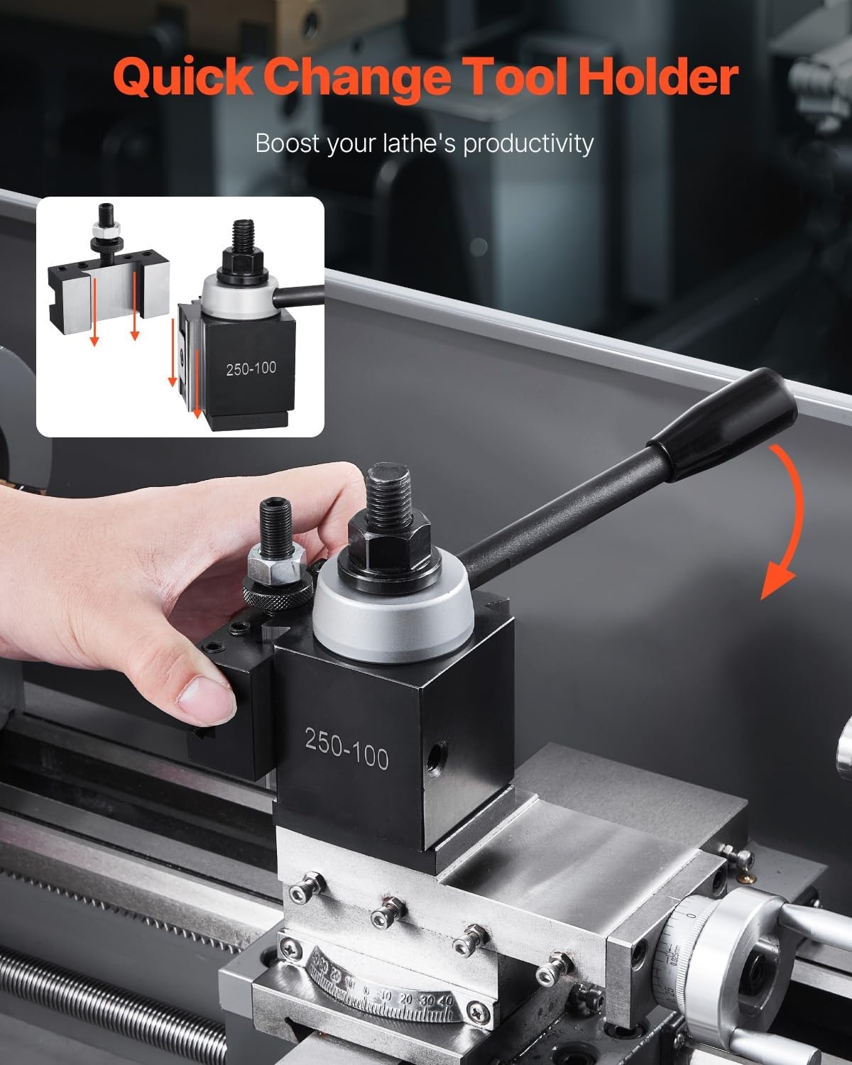 image:imageVEVOR Quick Change Tool Post Set 6 Pcs Includes Lathe Tool Holders Tool Post with Turning Tool Holder Accessories Fit for Mini Lathe amp Metal Lathe 612 Swing Durable Steel Material6Pcs