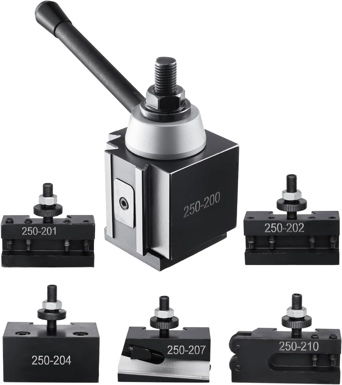 image:imageVEVOR Quick Change Tool Post Set 6 Pcs Includes Lathe Tool Holders Tool Post with Turning Tool Holder Accessories Fit for Mini Lathe amp Metal Lathe 612 Swing Durable Steel Material6Pcs