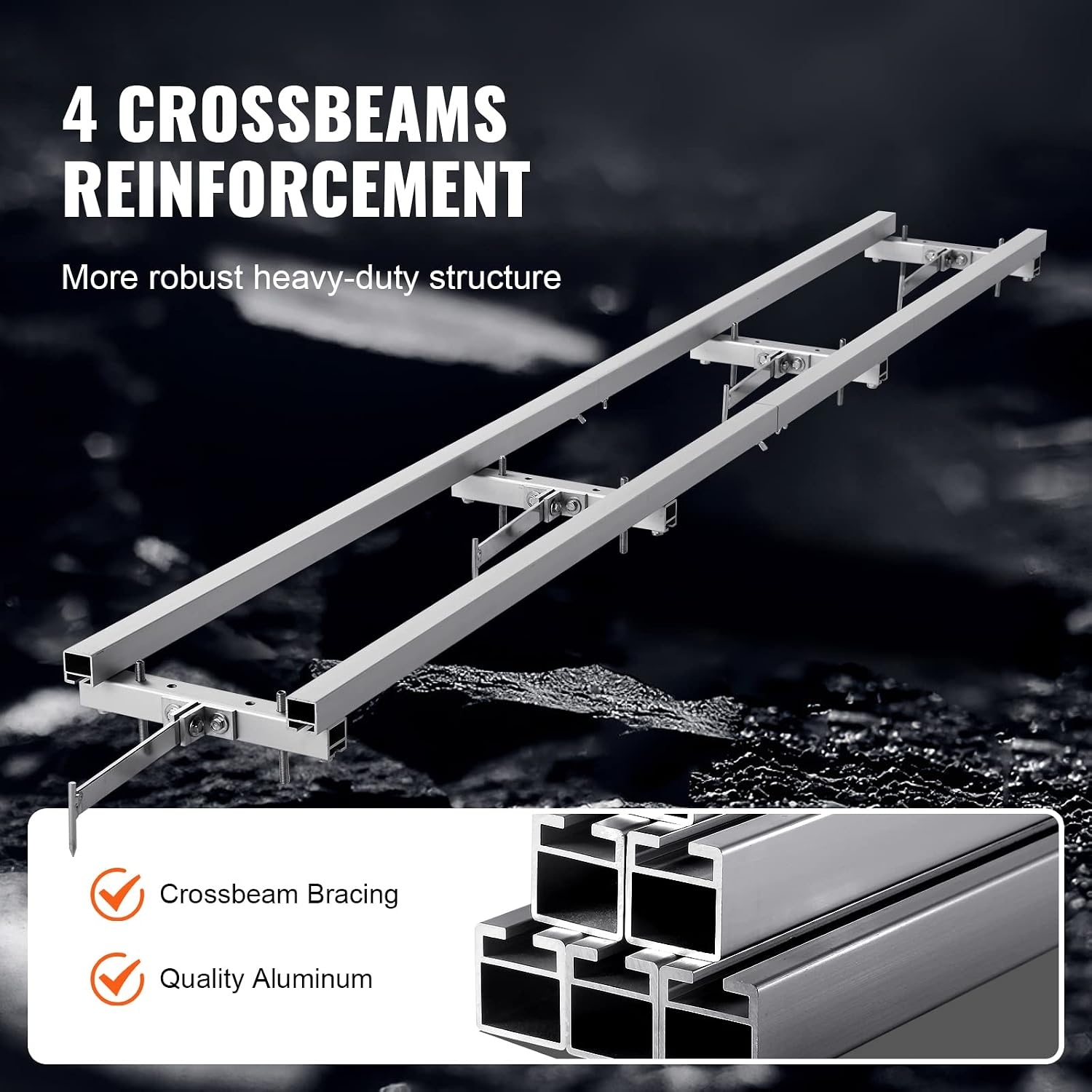 image:imageVEVOR Rail Mill Guide System 9 ft 4 Crossbar Kits Aluminum Adjustable Saw Milling Rails System Work with Chainsaw Mills for Builders and Woodworkers9 ft