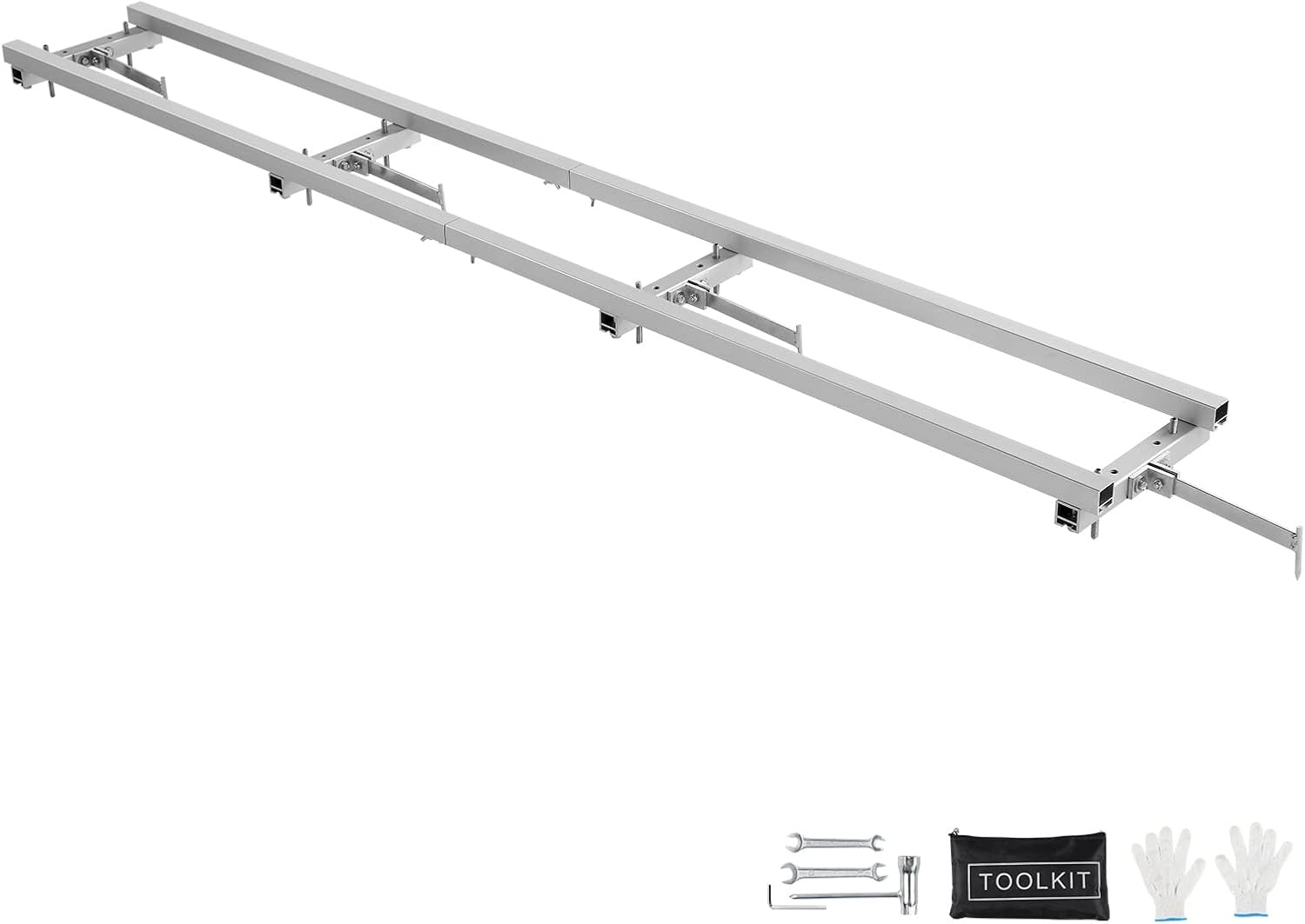 image:imageVEVOR Rail Mill Guide System 9 ft 4 Crossbar Kits Aluminum Adjustable Saw Milling Rails System Work with Chainsaw Mills for Builders and Woodworkers9 ft