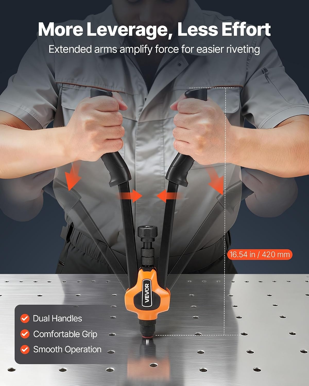 image:imageVEVOR Rivet Nut Tool 16 inch Rivnut Tool Kit with 13PCS Metric and SAE Mandrels 186PCS Rivet Nuts Semiauto Retraction M3 M4 M5 M6 M8 M10 M12 1420 51618 3816 1213 832 1024RIVET NUT TOOL